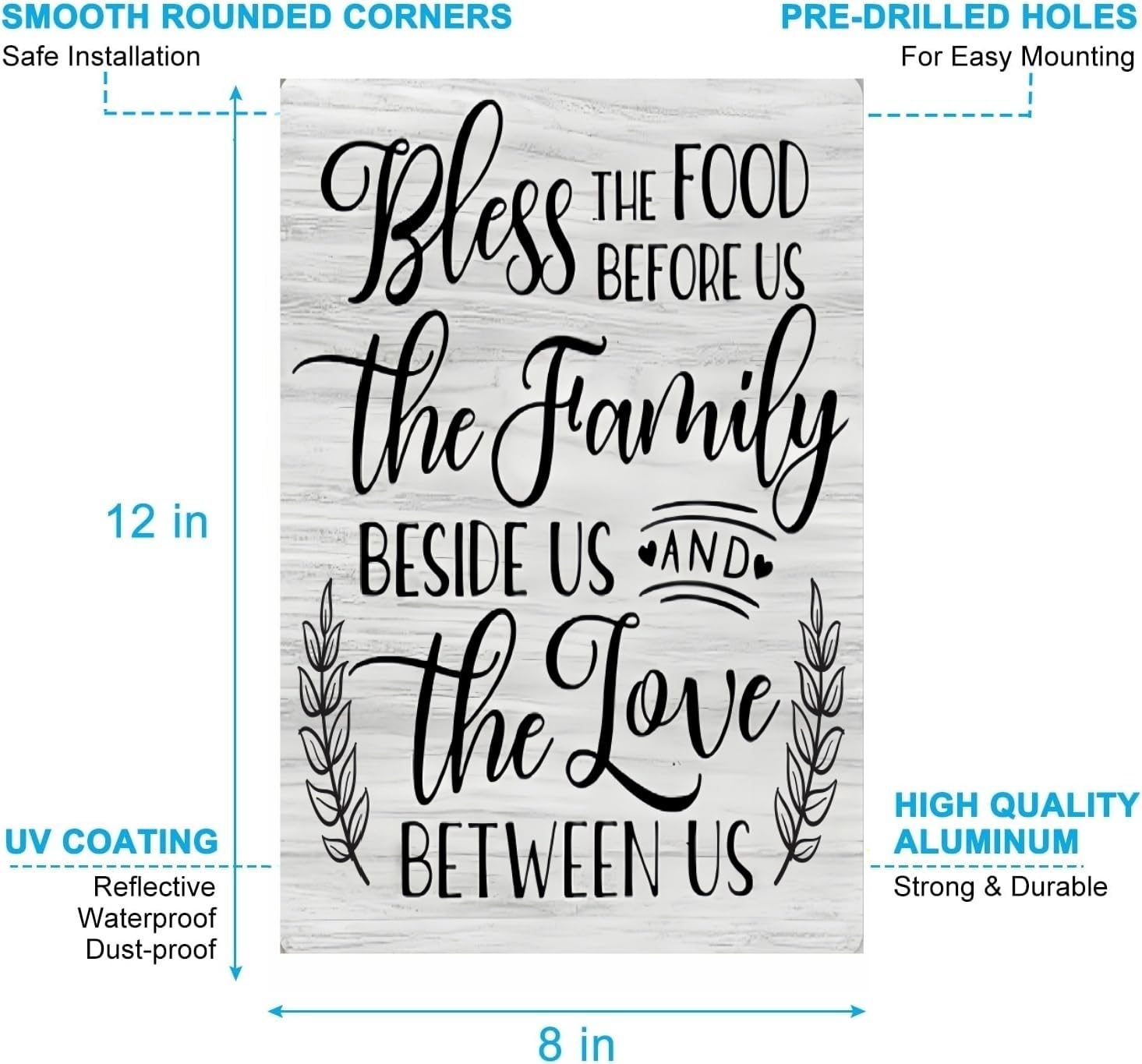 Carastora Vintage Metal Tin Sign - Thanksgiving Food and Family Decor, for Shelf or Counter, Farmhouse Style Gift for Mom or Grandma, 12x8 Inch