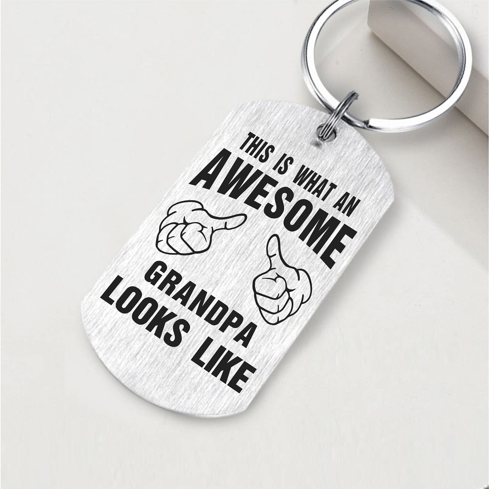 ABNTY Awesome Grandpa Gifts, Best Grandpa Keychain, Appreciation Gifts for Grandpa Grandfather