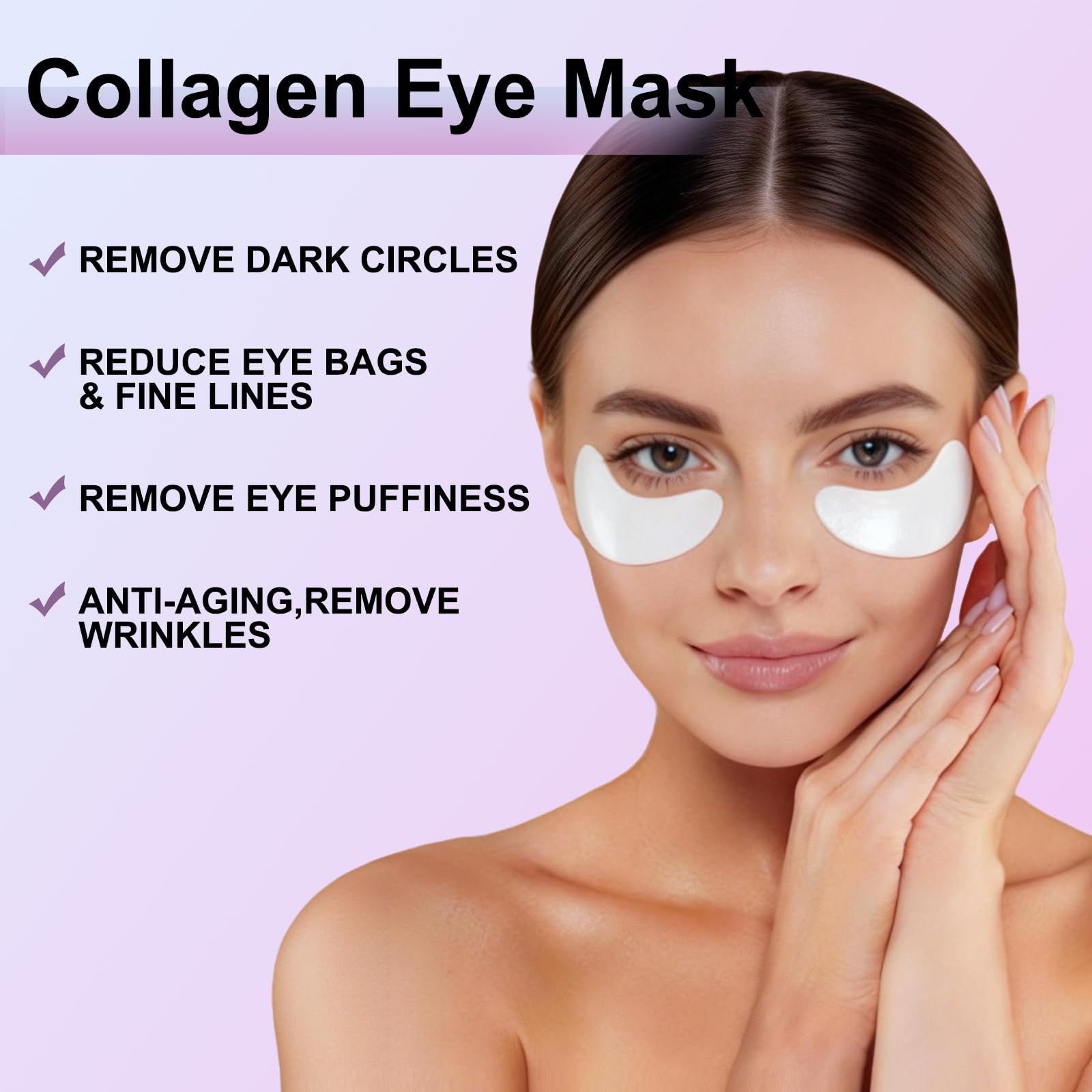 SBONFE Instant Firm Under Eye Patches - Collagen Firming & Lifting Eye Masks | Reduce Puffiness, Dark Circles, Fine Lines & Wrinkles | with Hyaluronic Acid for Hydration & Firming, 8 Pair Pack