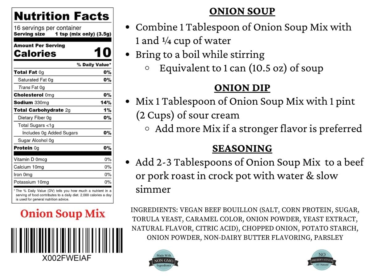 Mom’s Place Gluten Free & Dairy Free Onion Soup Mix or Chip 2.0 oz