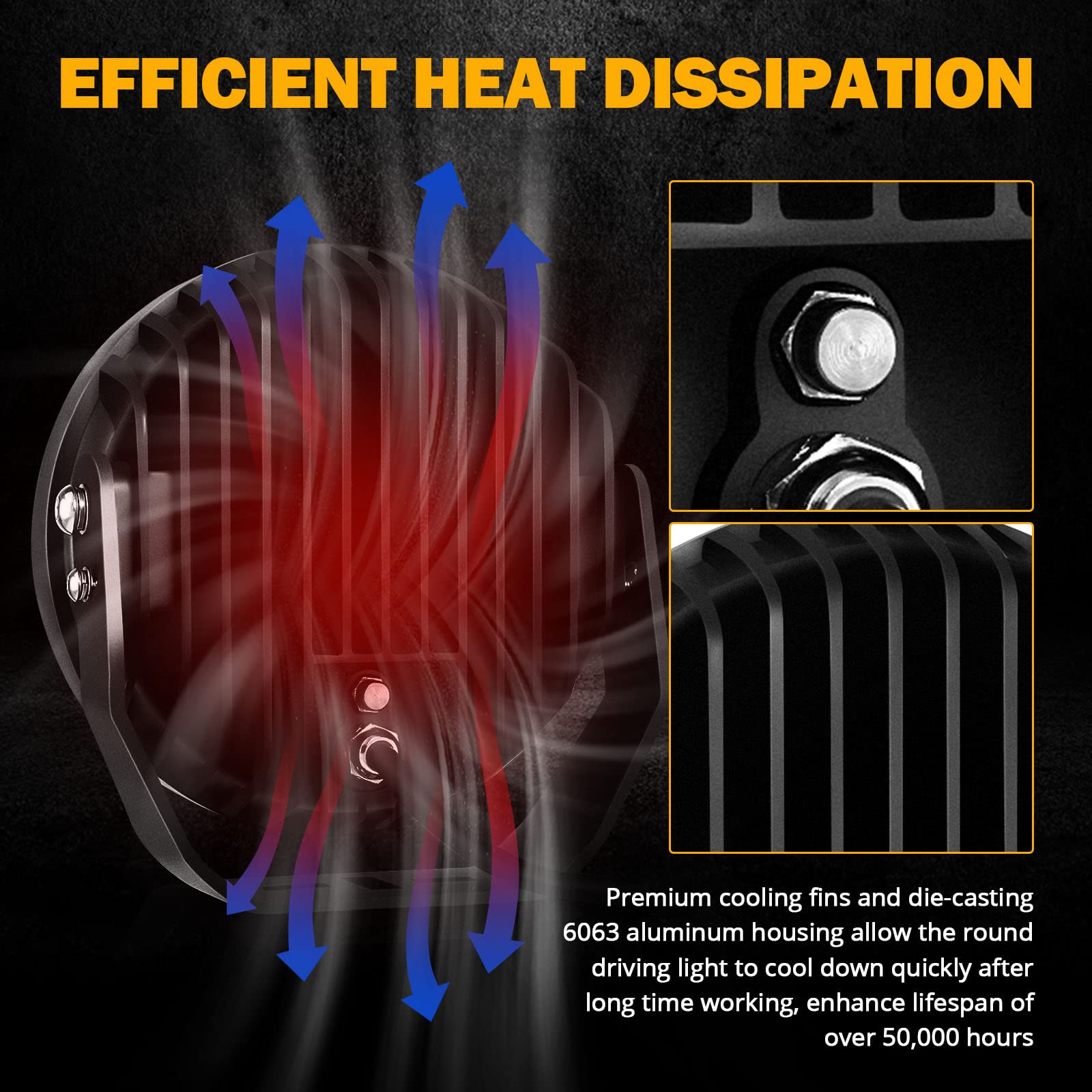 Auxbeam Round LED Offroad Lights, 7 Inch 240W Spot Driving Light Pods with DRL 24000LM Super Bright Off Road Ditch Work Light Bar with DT Wiring Harness for Wrangler Ford Chevy Truck SUV