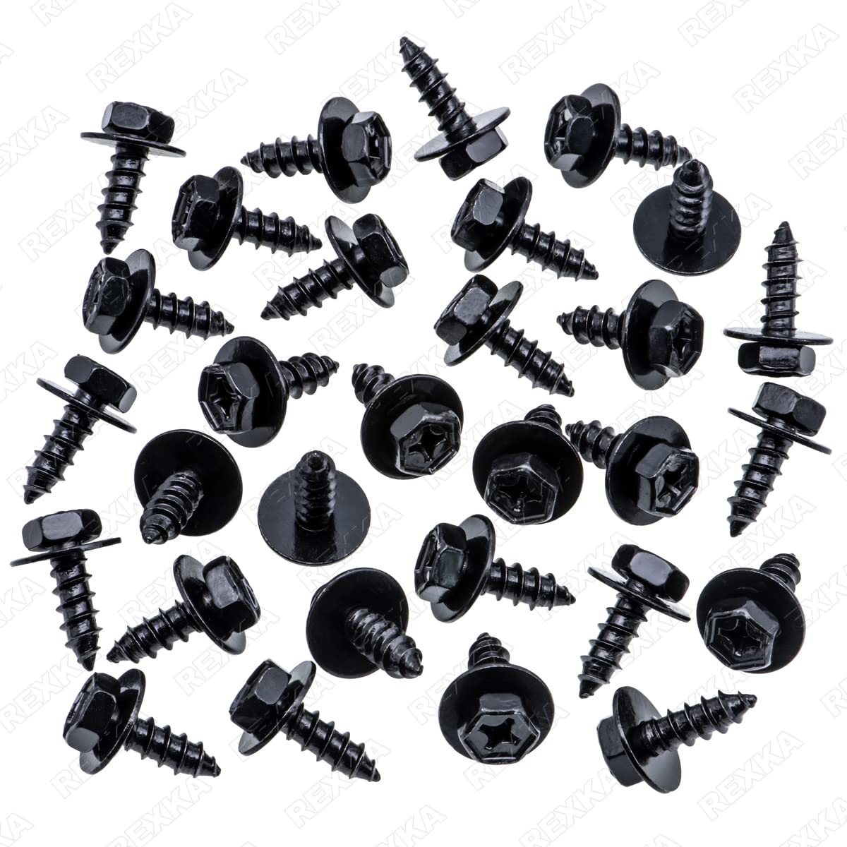 Rexka 30pcs Bumper Cover Splash Shield Mud Guard Screw Bolt for Toyota Lexus 90159-60498 RAV4 Avalon Camry Highlander Prius ES300h GS350