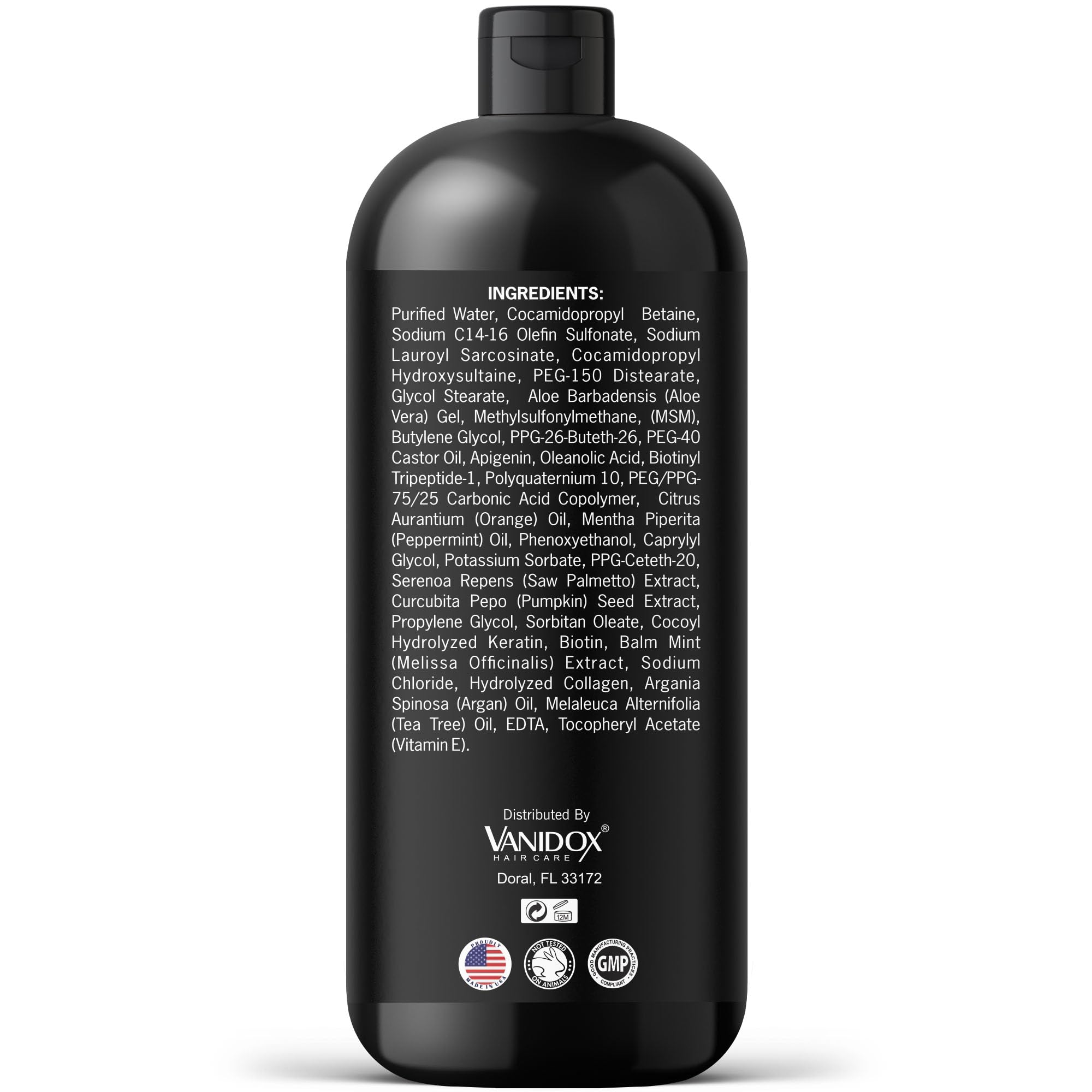 VANIDOX Carbonic Acid Shampoo for Men and Women with DHT Blockers - Made in USA - Stimulates Hair Growth, Scalp Exfoliator, Sulfate Free Shampoo with Biotin and Tea Tree Oil (16 Fl Oz)