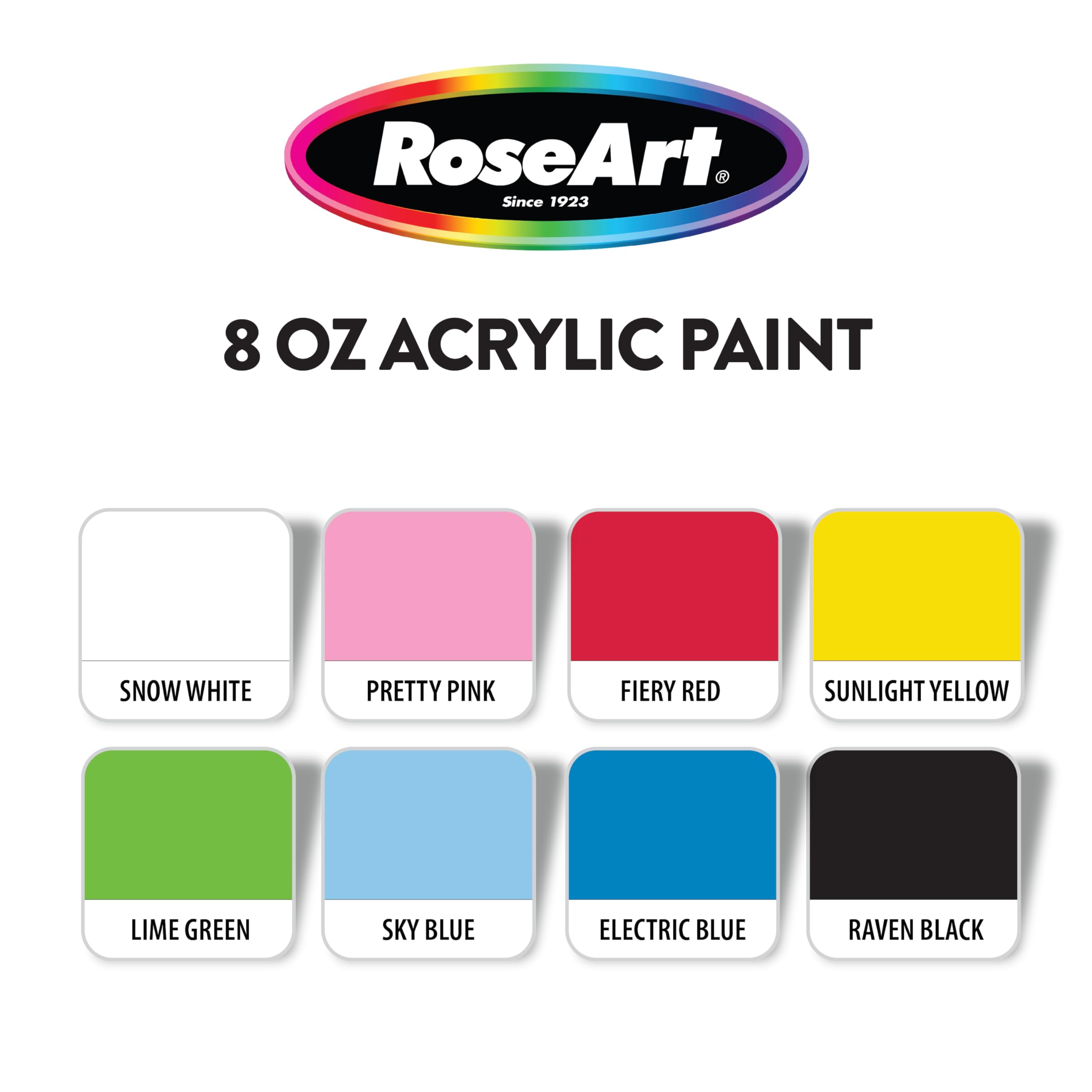 RoseArt 8oz 8 color Acrylic Paint Set