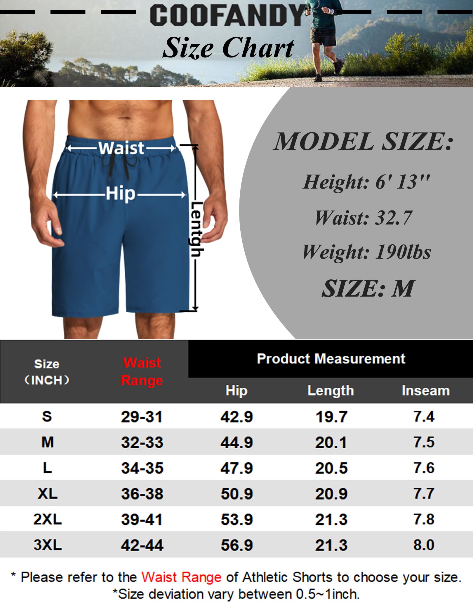 COOFANDY Men's Athletic Shorts 7 Inch Running Shorts Quick Dry Fitted Gym Workout Exercise Shorts with Zipper Pocket