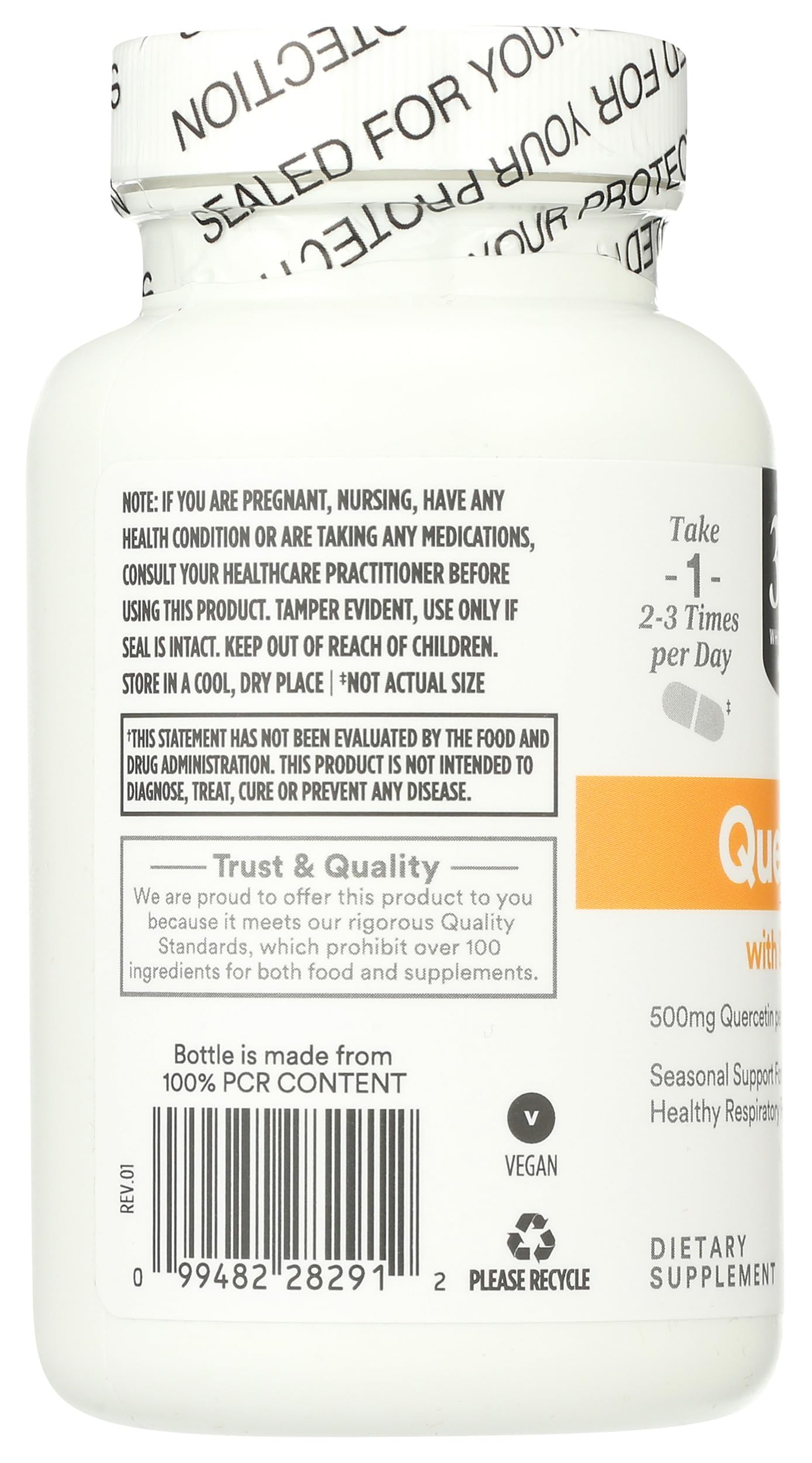 Whole Foods Market, Quercetin with Bromelain 500mg, Vegan, 50 Count