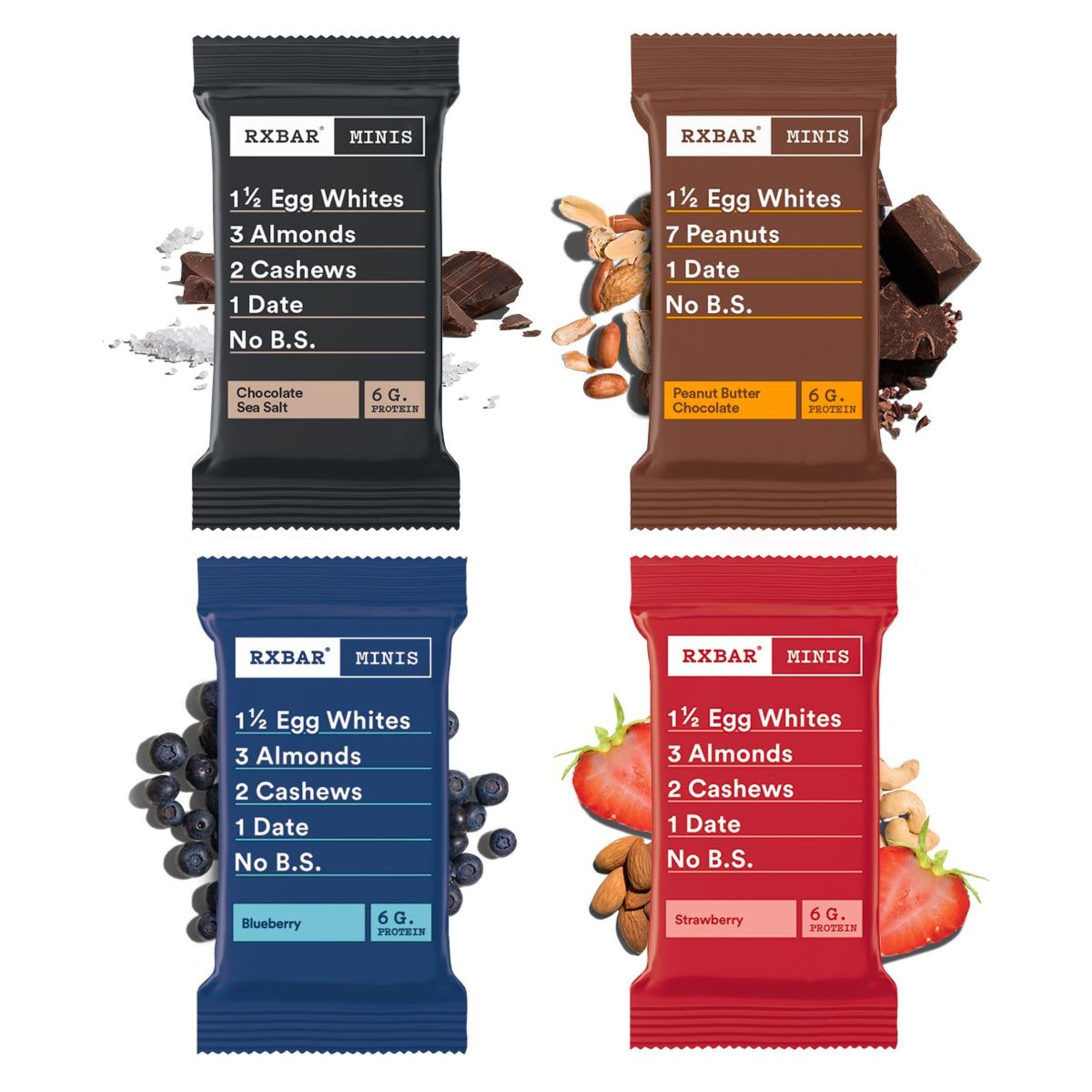 RXBAR Minis Protein Bars, Protein Snack, Snack Bars, Variety Pack (16 Bars)