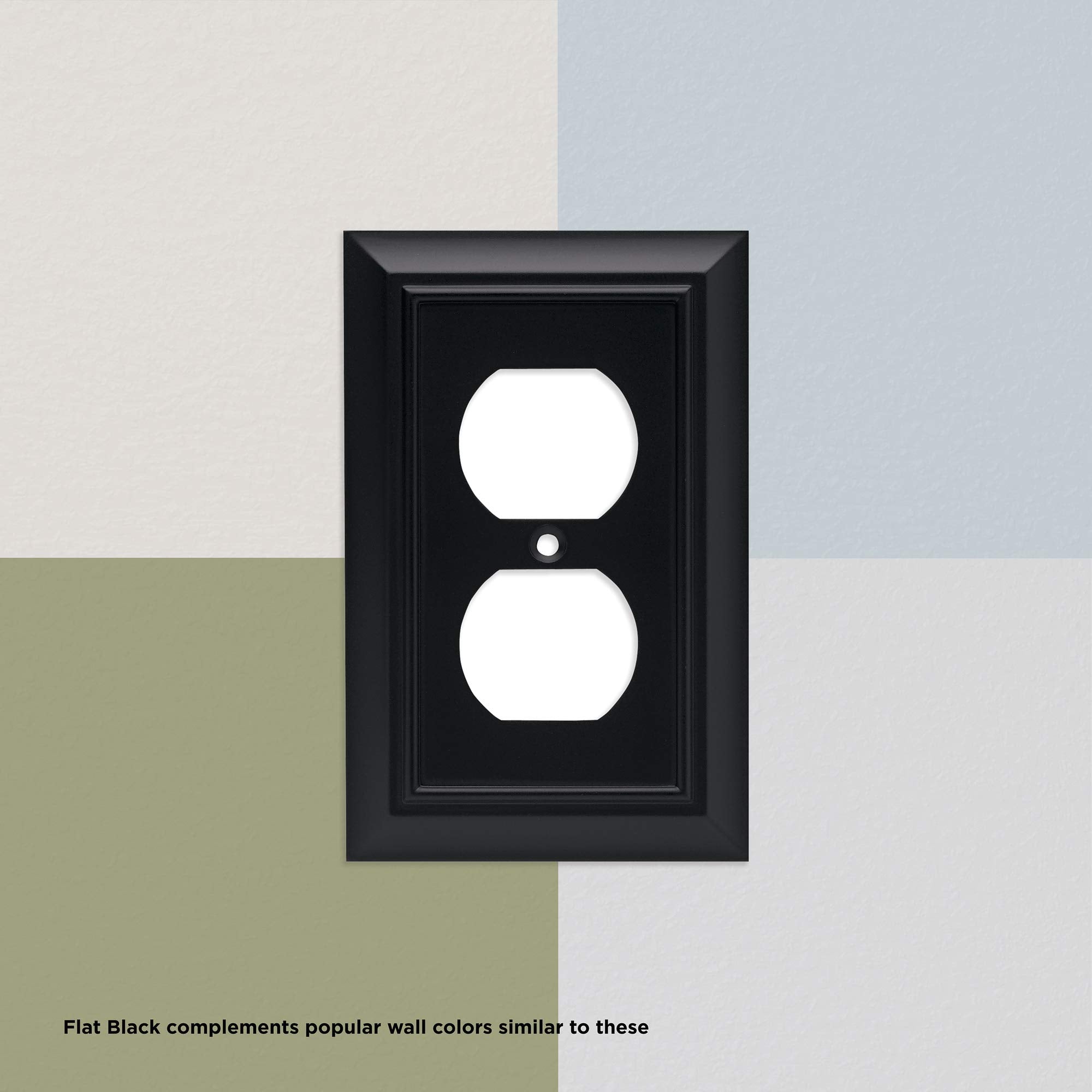 Franklin Brass Architectural (1-Pack) Decorative Light Switch Cover Matte Black 2-Gang Wall Plate Double Toggle Electrical Outlet Guard 64217
