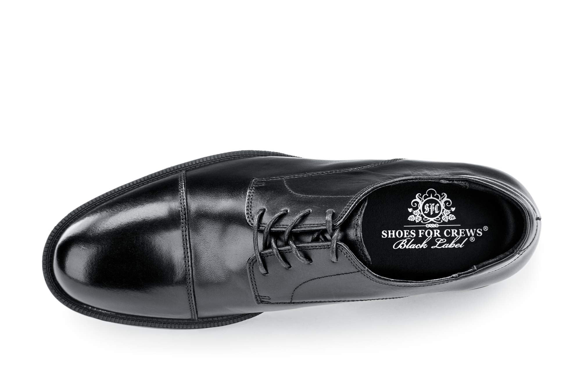 Shoes for Crews Senator, Men's Soft Toe Uniform Dress and Work Shoes, Slip Resistant, Water Resistant, Black, Size 8 Wide