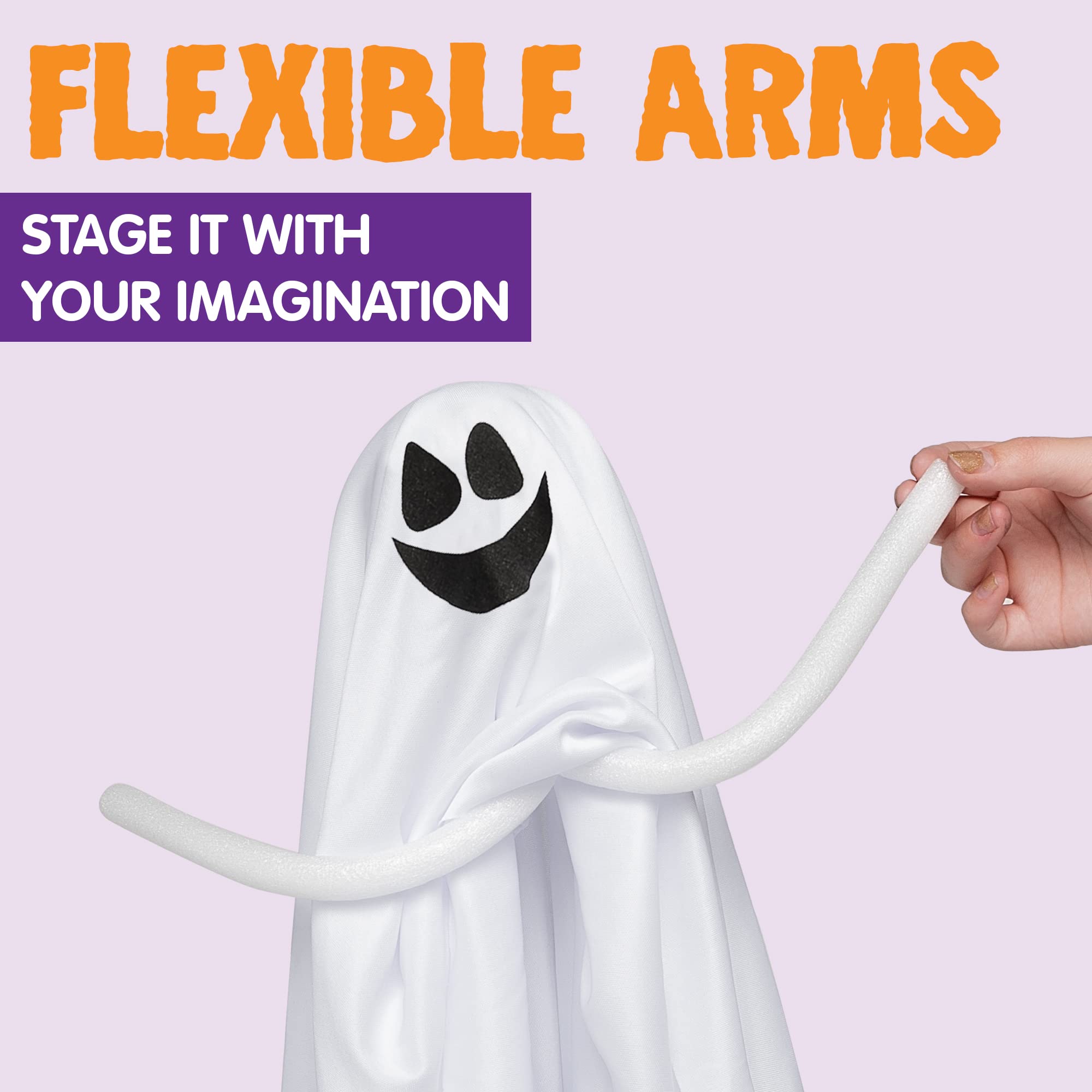 JOYIN Halloween Hanging Ghosts(4 Pack) Two in 35.5” and Two in 27.5” for Halloween Party Decoration, Cute Flying Ghost for Front Yard Patio Lawn Garden Party Décor and Halloween Hanging Decorations