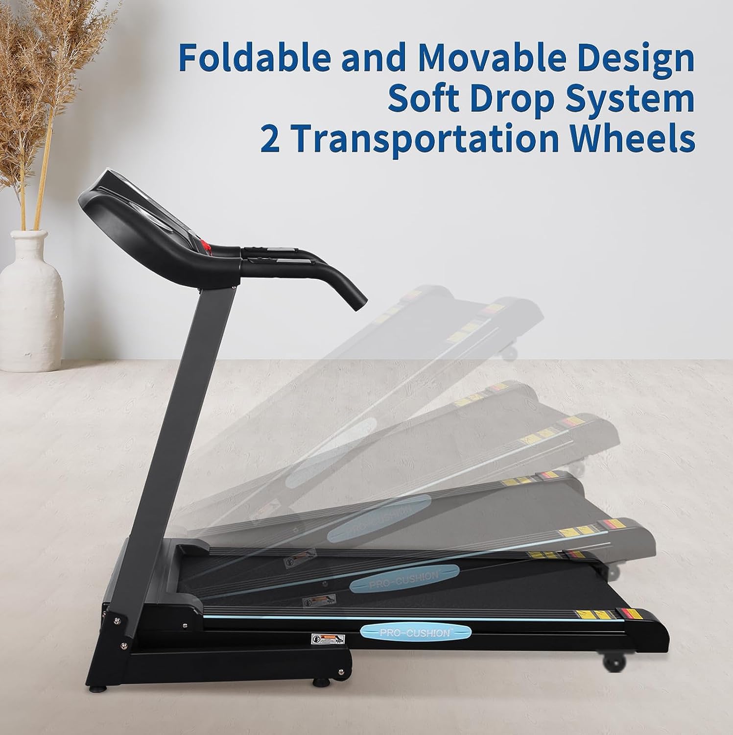 Treadmill with Auto Incline for Home Folding Treadmill with Incline 15 Pre-Set Training Programs Large LCD Display Running Machine Walking Jogging Running Exercise Machine for Office Workout
