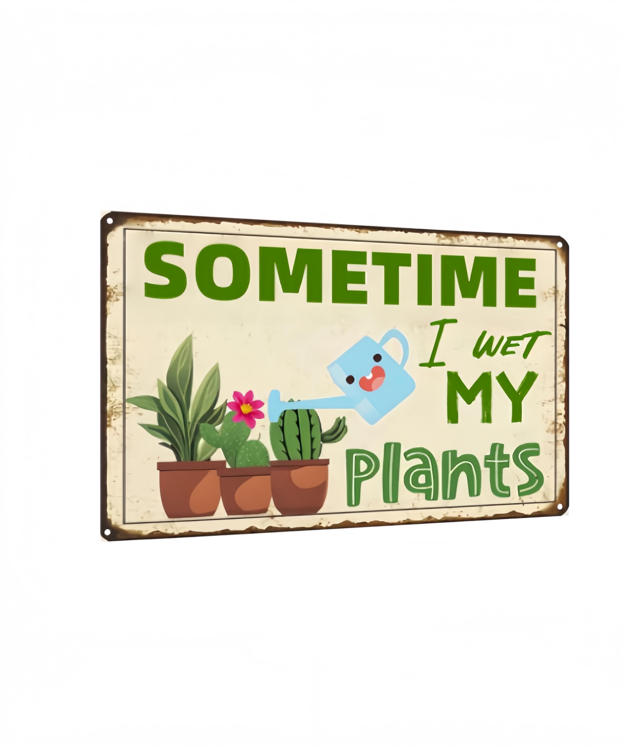 Carastora Funny Garden Metal Sign – Sometimes I Wet My Plants, Vintage Outdoor Yard Decor for Plant Lovers, Gifts for Women Gardeners, 8x12 Inches