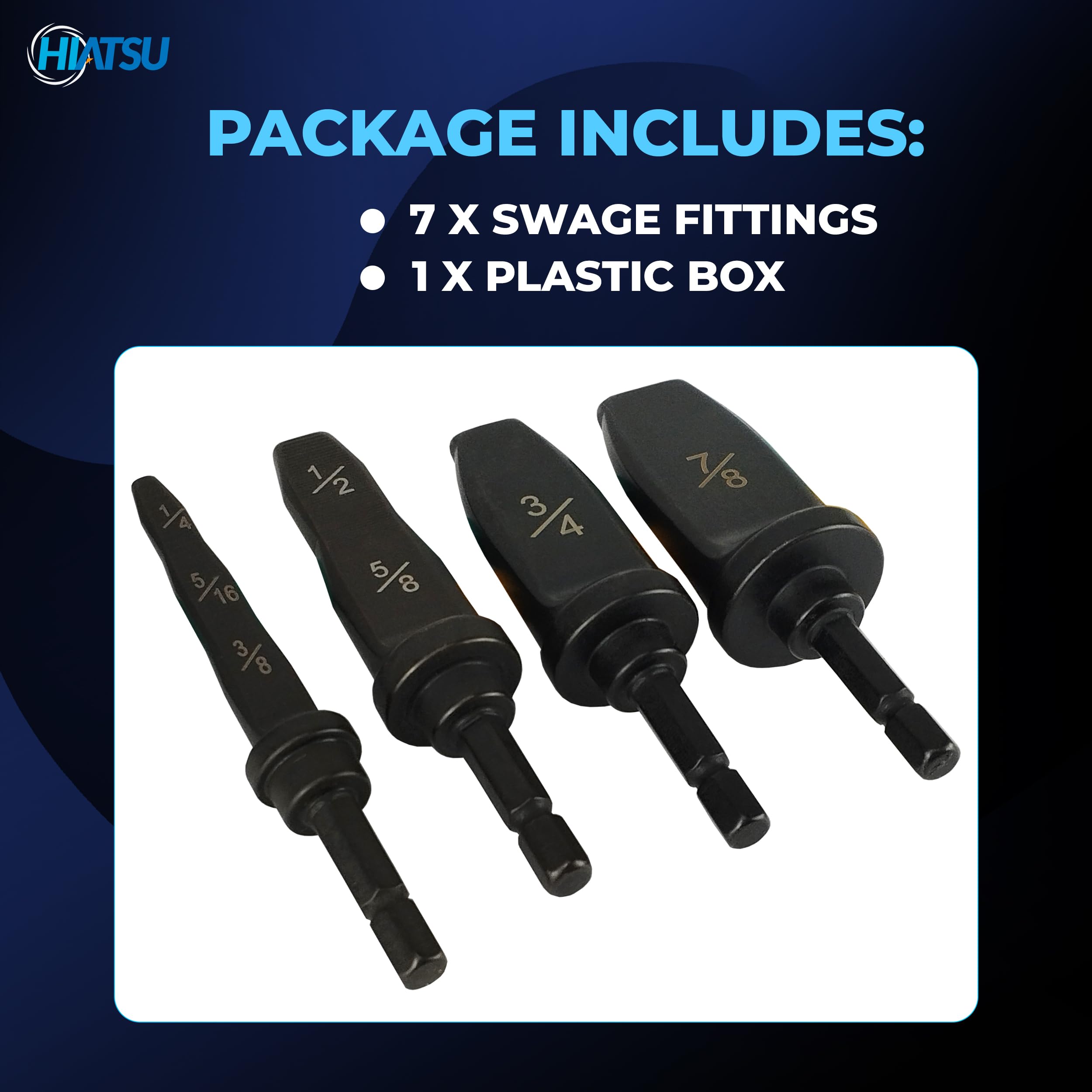 Swaging Tool Drill Bit Set, HVAC Repairing Set 7 Different Gauges, Air Conditioner Manual Copper Tube Expander Pipe Swage with 1/4", 5/16", 3/8", 1/2", 5/8", 3/4", 7/8" Drill Bit Repairing Set