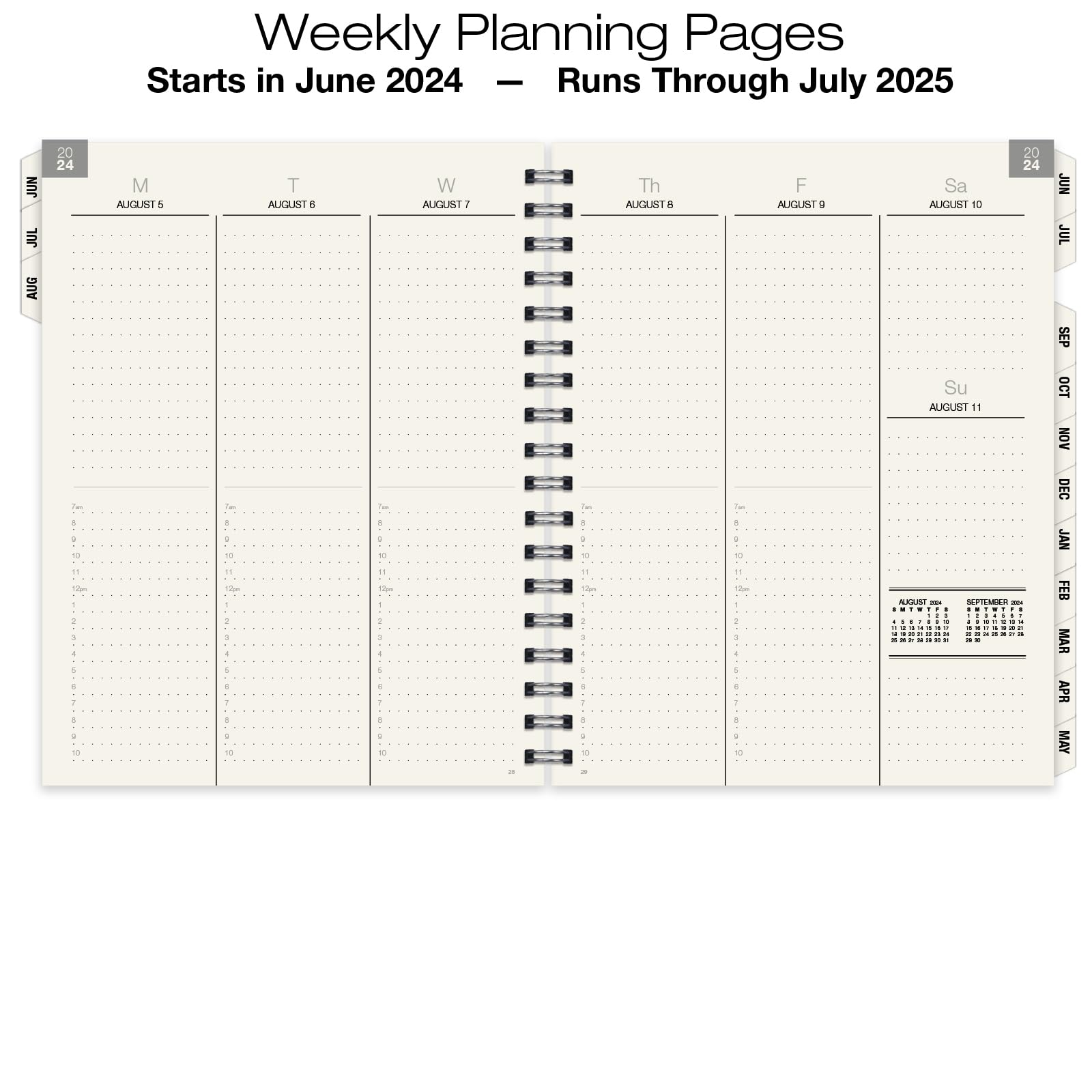 Global Printed Products Essential 8.5"x11" Monthly & Weekly 2024-2025 Planner - (8.5" x 11" - June 2024 Through July 2025)