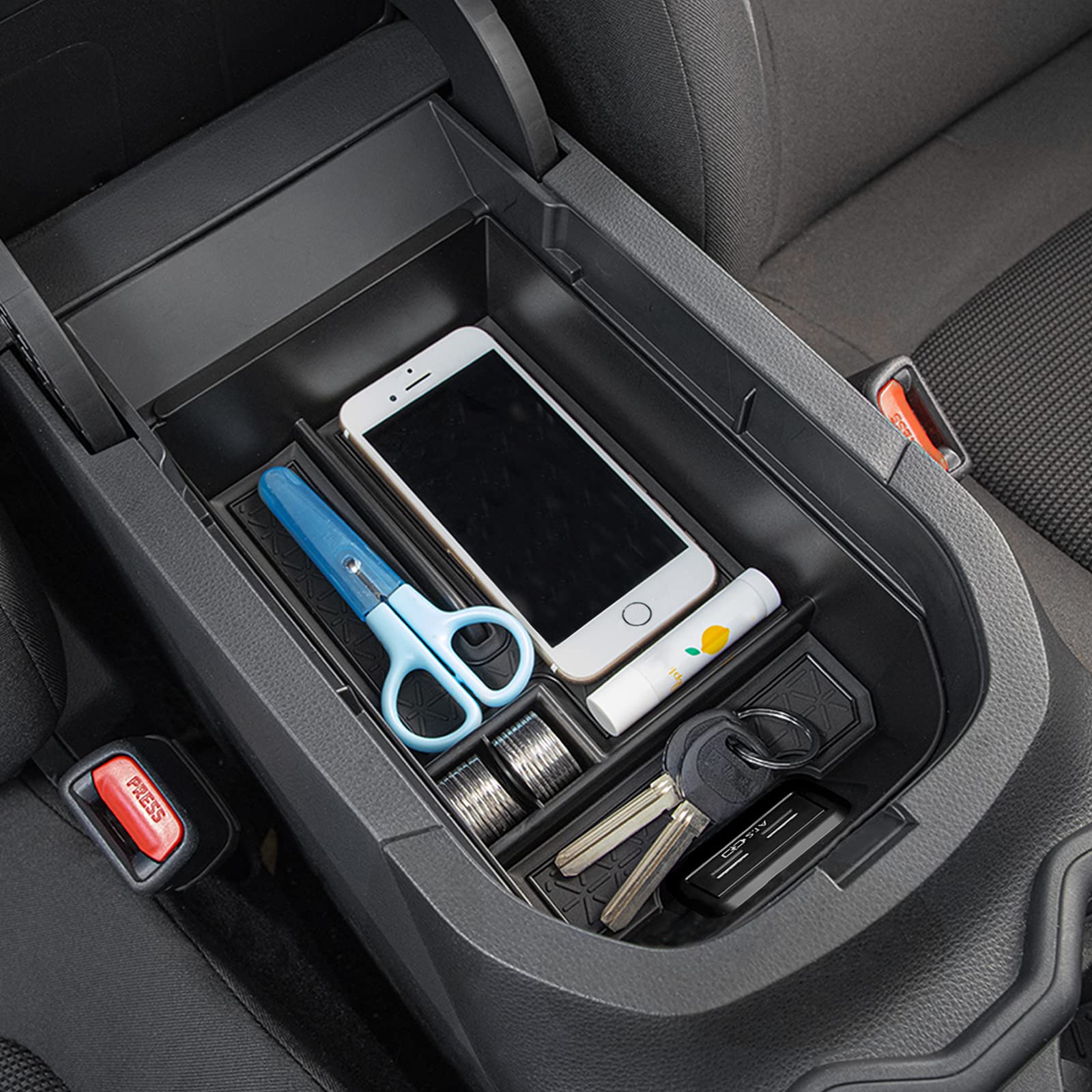 JDMCAR Center Console Tray Organizer Compatible with Toyota RAV4 Accessories 2024 2023 2022 2021 2020 2019 and 2021-2024 RAV4 Prime, Armrest Insert Container ABS Material Secondary Storage Box