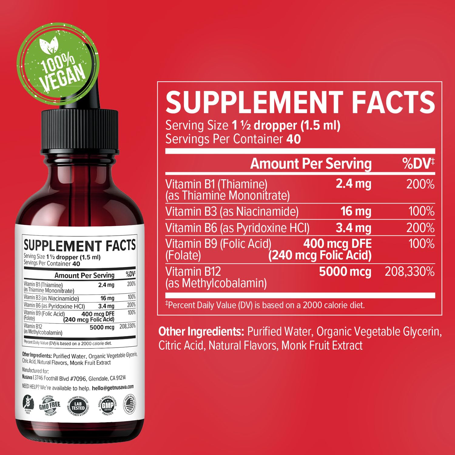 (4 Pack) Vitamin B12 and B6 Liquid Drops, B12 Sublingual Vitamin B Complex - B 12 Vitamin 5000mcg - B12 Methylcobalamin for Energy, Brain, and Heart Support with 27,200 mcg, Raspberry, 80 Servings