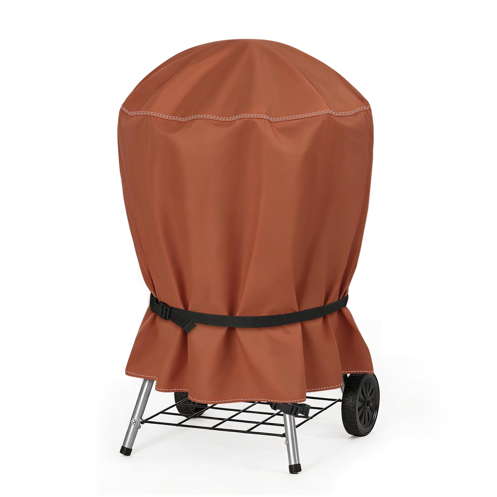 NettyPro Grill Cover for Charcoal Kettle Grill 22 inch, Heavy Duty Waterproof Outdoor Round Smoker Cover, 27" W x 25" D x 35" H, Brown