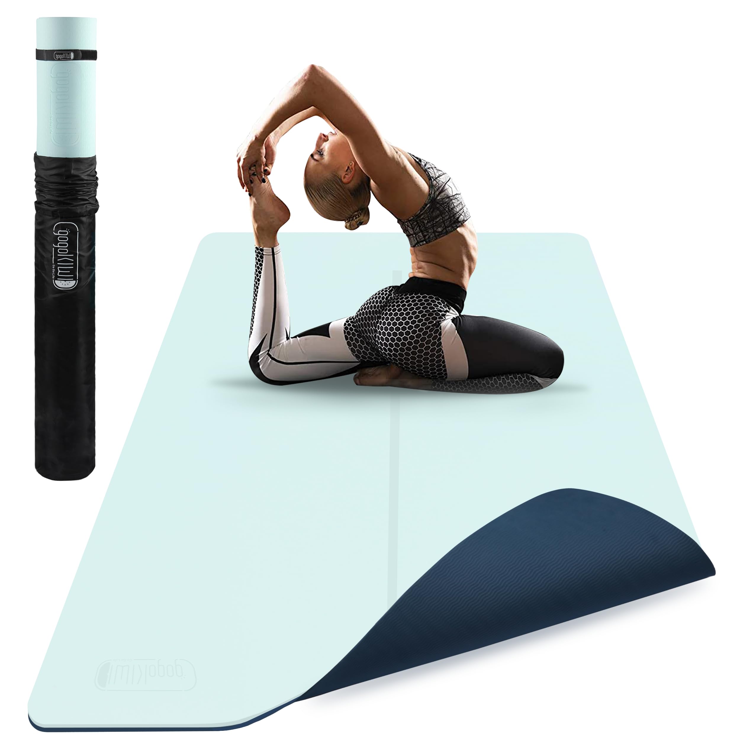 Gogokiwi Large Yoga Mat (6'x4') Extra Wide 1/4 Inch Thick Workout Mat for Home, Non Slip Fitness & Exercise Mat for Home Gym, Yoga, Pilates, Stretching, and Floor