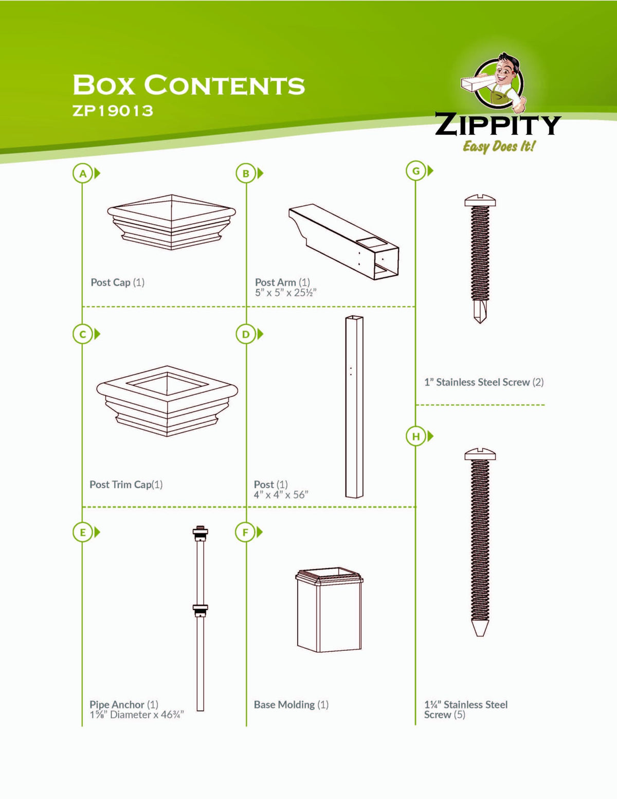 Zippity Outdoor Products ZP19013 Classica Mailbox Post, White