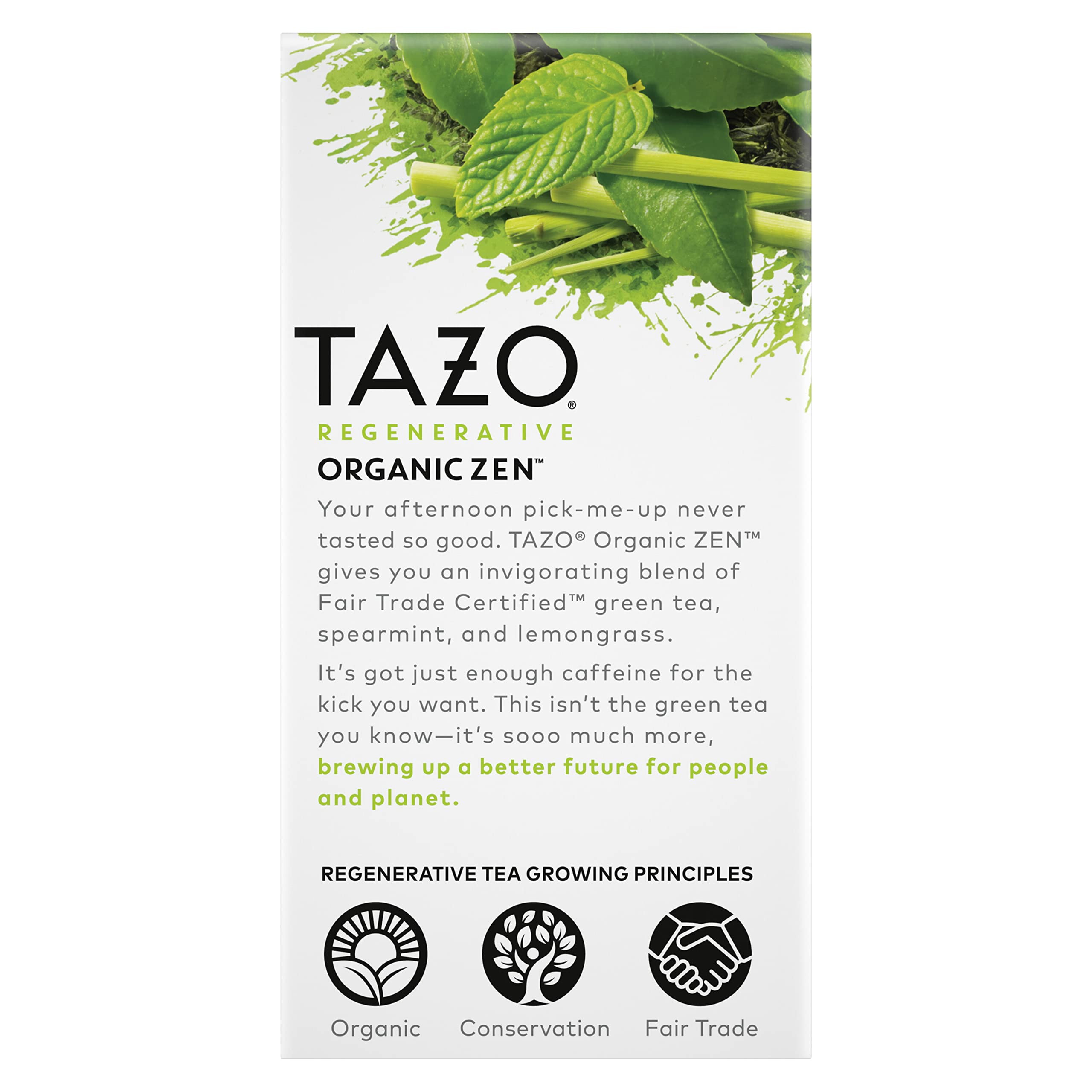 TAZO Regenerative Organic Zen Green Tea, 16 Cont (Pack of 6)