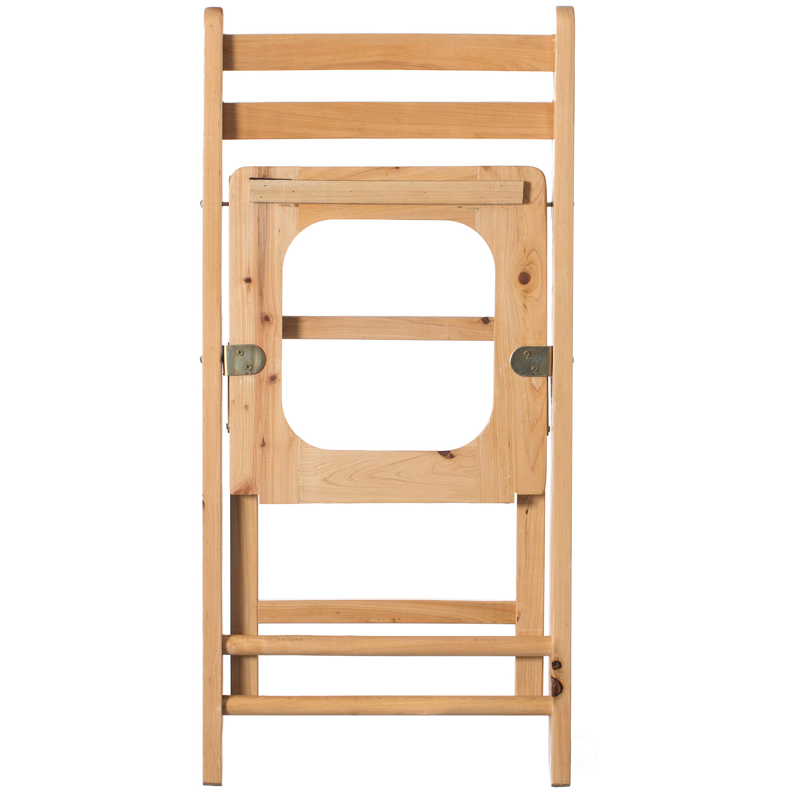 PLAYBERG Wooden Folding Portable Toilet Seat for Camping and Hiking with Backrest