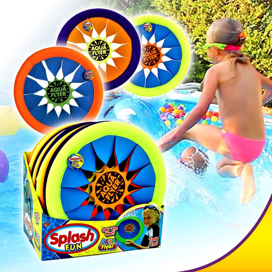 JA-RU Splash Fun Aqua Flyer Soft Frisbee (6 Frisbees Assorted) Easy & Super Soft Flying Disc for Kids & Adults, Beginner Friendly. Indoor & Outdoor Frisbee Games. Pool Beach Water Toy. 1031-6