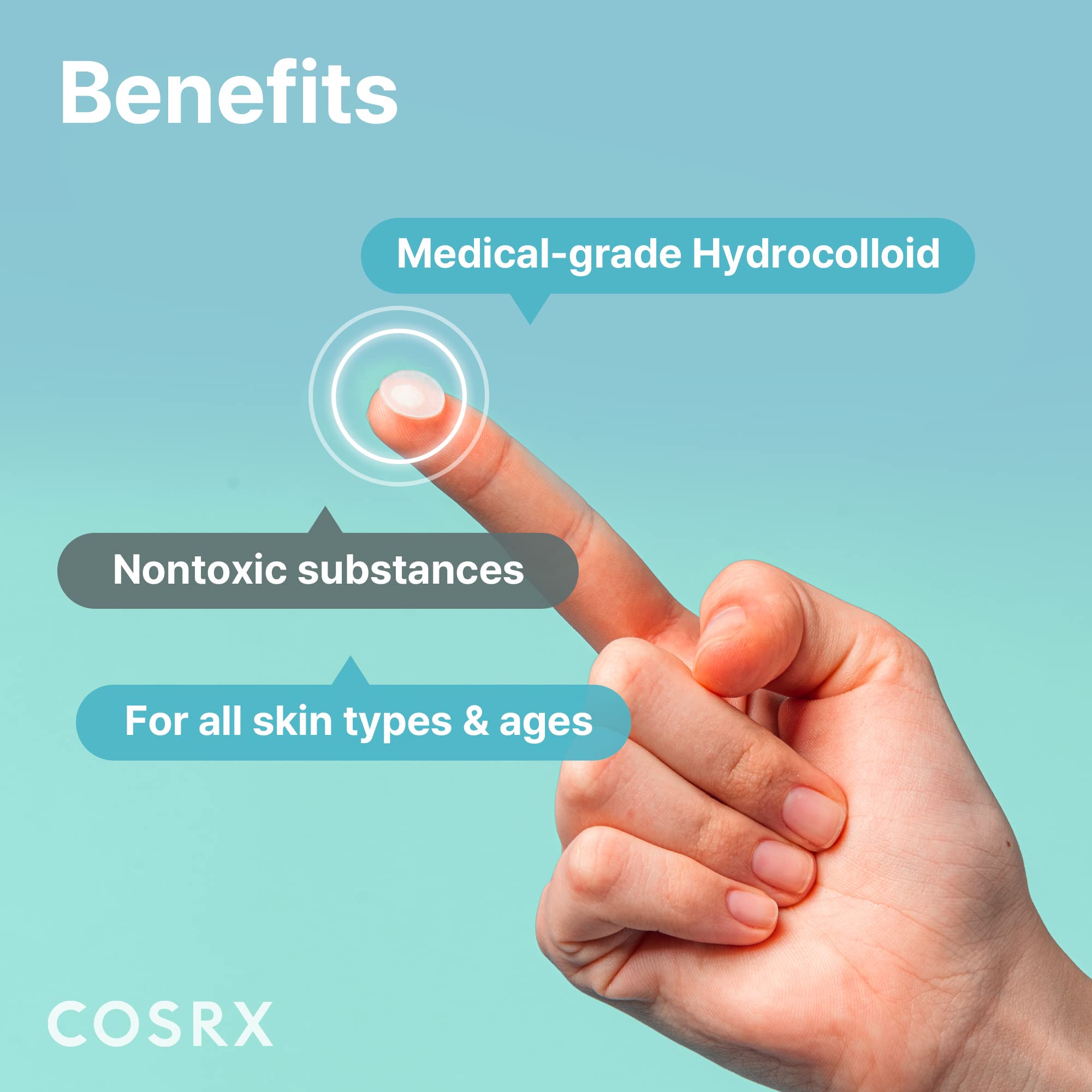 COSRX Acne Pimple Patch Absorbing Hydrocolloid Original 3 Size Patches for Blemishes and Zits Cover, Spot Stickers for Face and Body, Not Tested on Animals