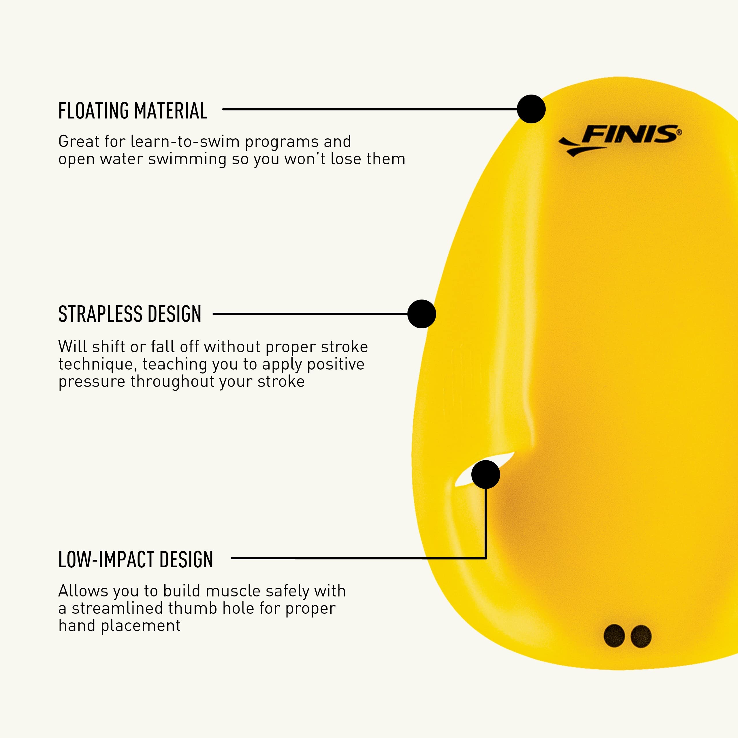 FINIS Agility Paddles Floating - High-Quality Swim Paddles for Lap Swimming - Swim Gear for Beginners to Triathlon Athletes - Pool and Swimming Accessories to Improve Speed and Form - Medium