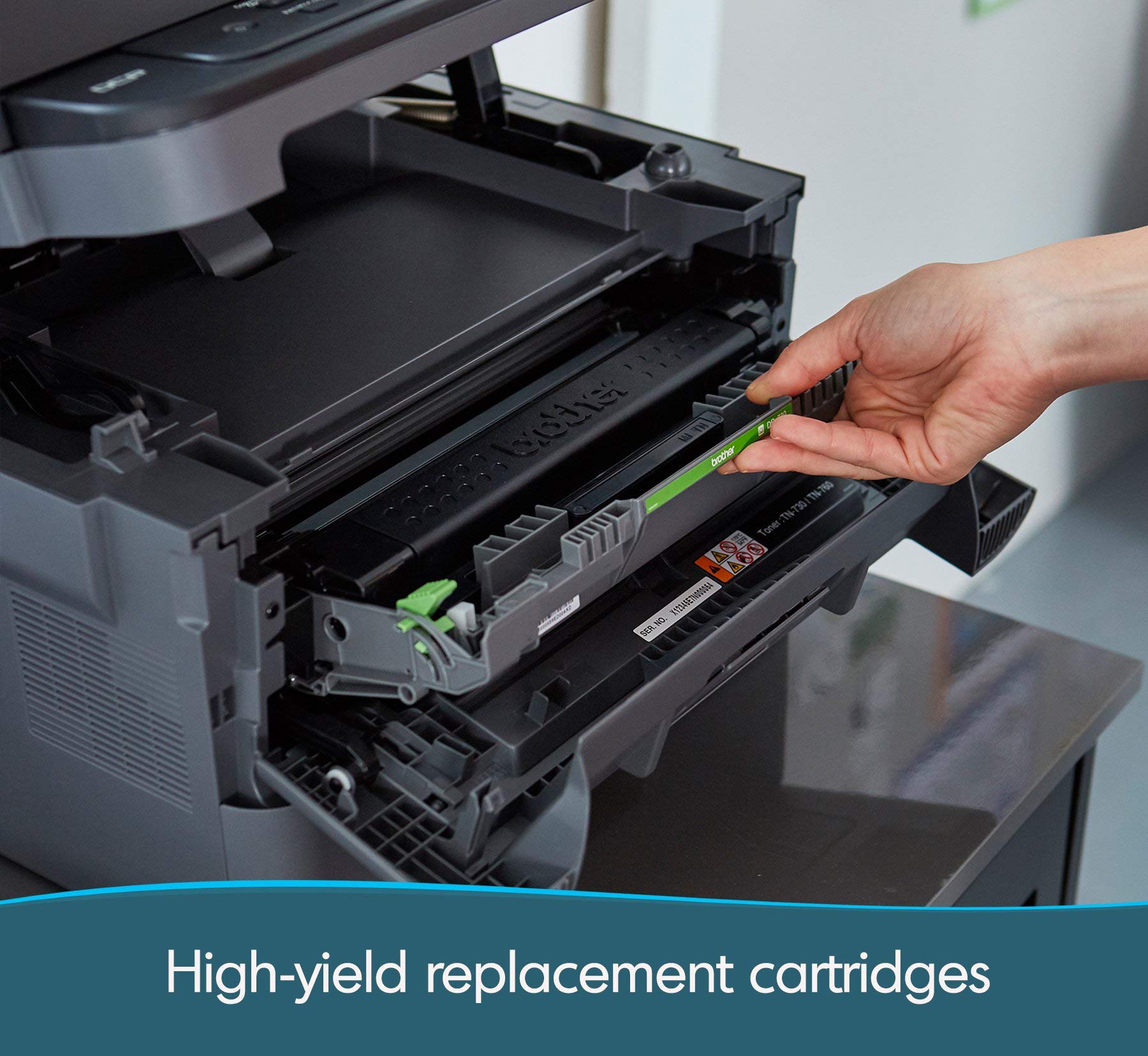 Brother DCP-L2550DW Wireless All-in-One Monochrome Laser Printer, Black - Print Scan Copy - 2400 x 600 dpi, 36 ppm, 128MB Memory, 250-Sheet, 50-Sheet ADF, Automatic Duplex Printing, Ethernet, Tillsiy