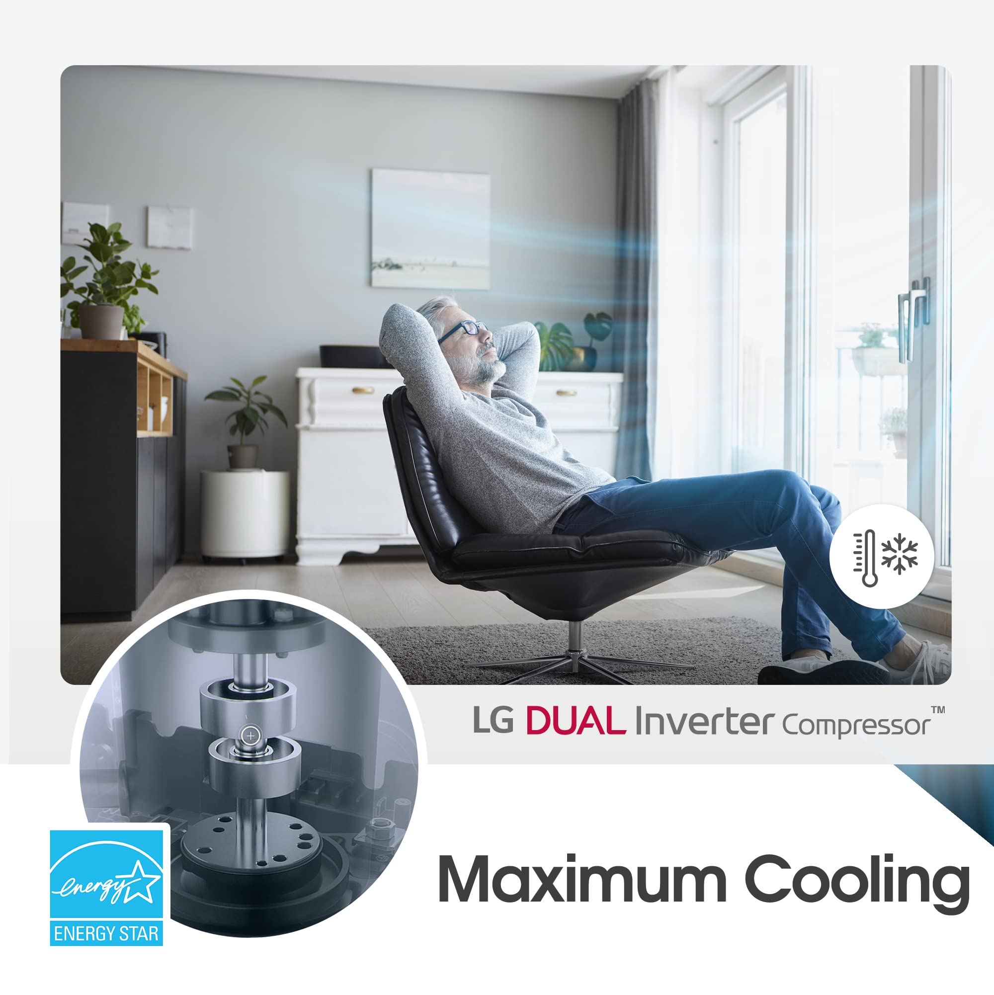 LG 10000 BTU Window Air Conditioners [2023 New] Dual Inverter Remote WiFi Enabled App Ultra-Quiet Washable Filter Cools 450 Sq.Ft AC Unit air conditioner Easy Install White LW1022FVSM