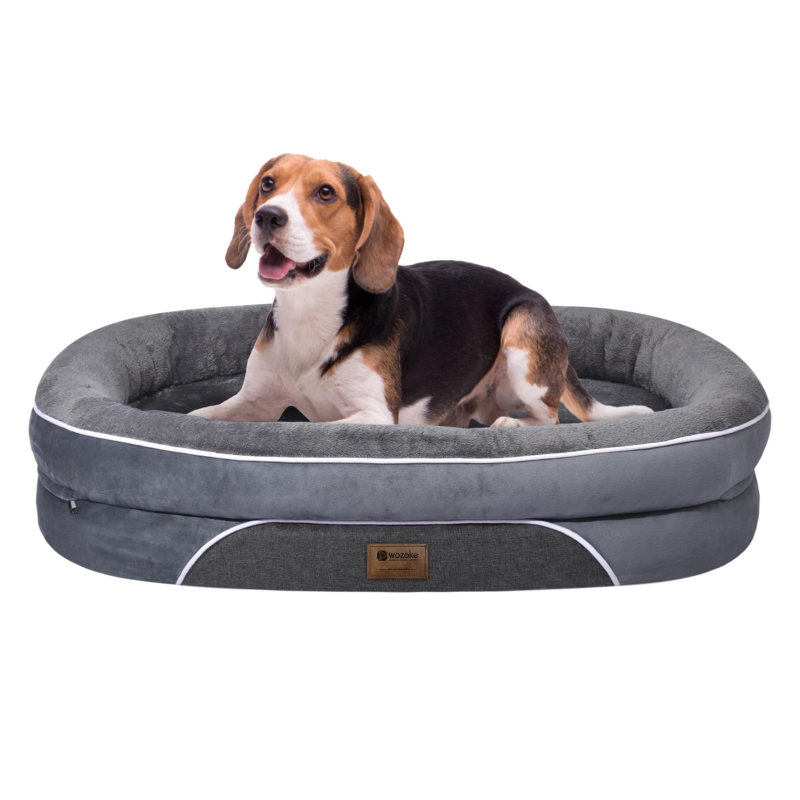 Orthopedic Waterproof Large Dog Bed: Washable Dog Bed with Bolsters - Removable Orthopedic Dog Bed for Medium L XL Large Sized Dog - Non-Slip Pet Bed