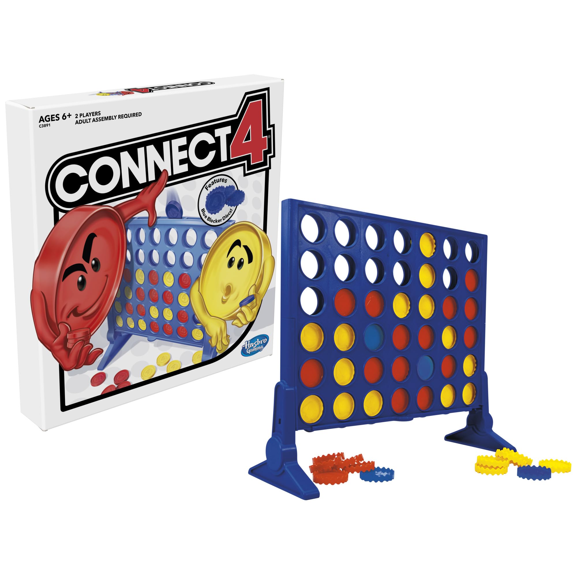 Hasbro Gaming Connect 4 Strategy Board Game for Kids | 2 Players for Boys & Girls | Ages 6+ (Amazon Exclusive)