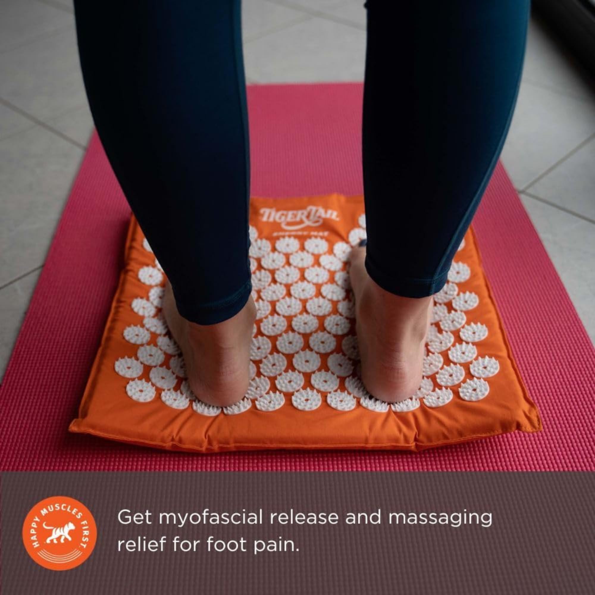 Tiger Tail Acupressure Energy Mat for Neck, Back, Shoulder, and Feet Pain Relief - Release Endorphins, Reduce Stress, Revitalize Energy Levels