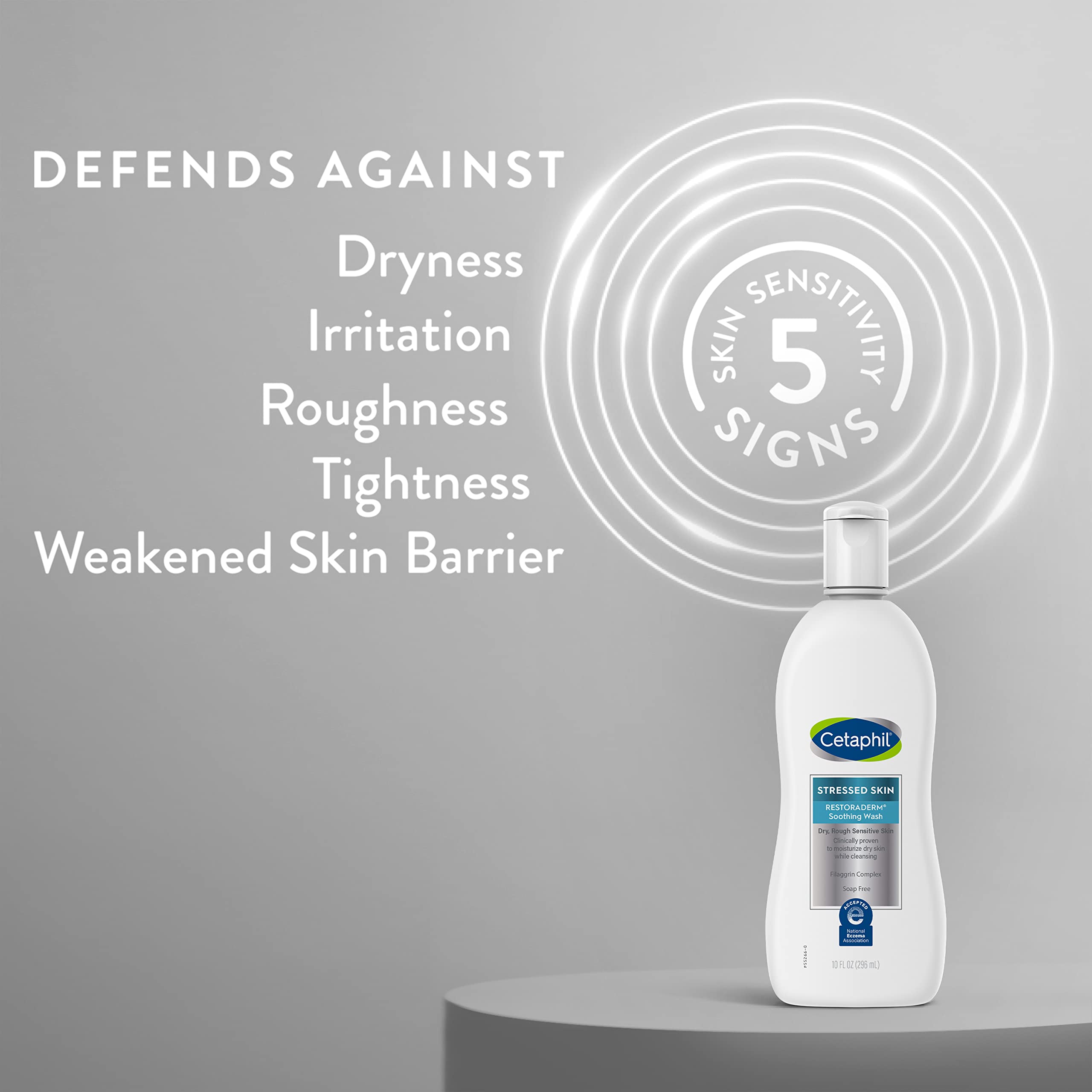 Cetaphil RESTORADERM Soothing Wash, 10 fl oz, Soothes Dry, Stressed Skin, Hypoallergenic, Soap & Paraben Free, National Eczema Association Endorsed