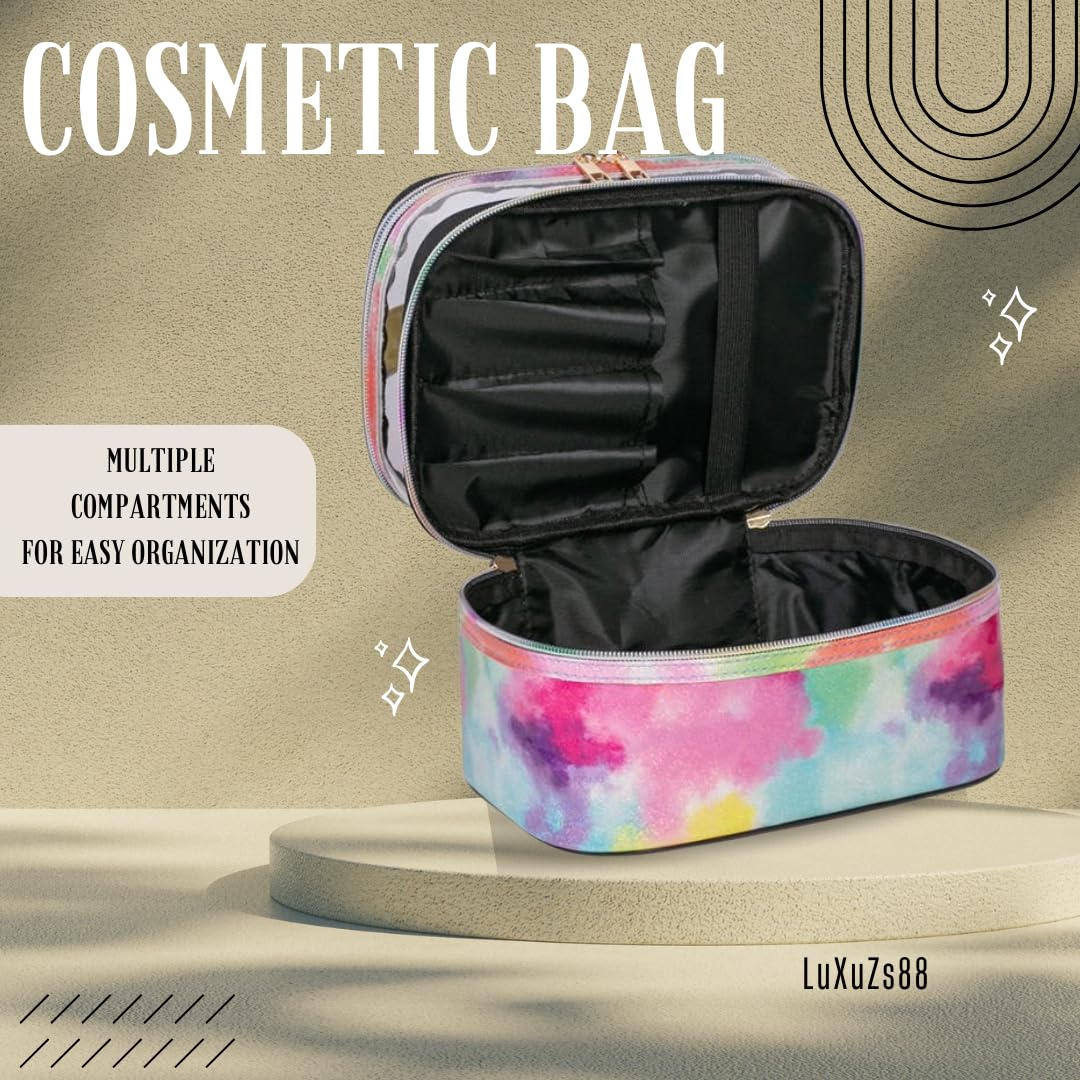 LuXuZs88 Elevate Your Travel Style Makeup & Toiletry Bag – Includes a Gorgeous Free Hair Brush! Perfect Cosmetic Bag for Women, Travel Makeup Organizer, & Skincare Essentials.