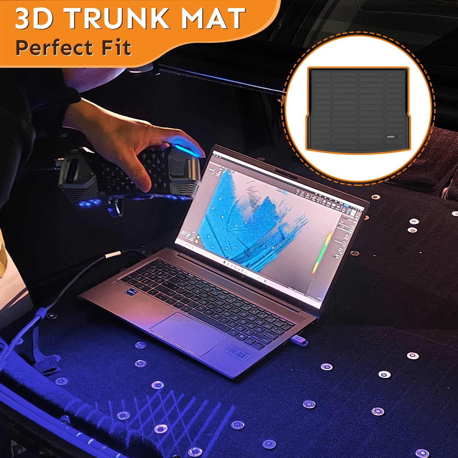 Binmotor-Floor Mats Cargo Liner Set for GMC Terrain 2024-2018丨2018-2024 Chevy Equinox, All Weather Car Floor Mats 2024 GMC Terrain/Chevy Equinox Accessories for Terrain