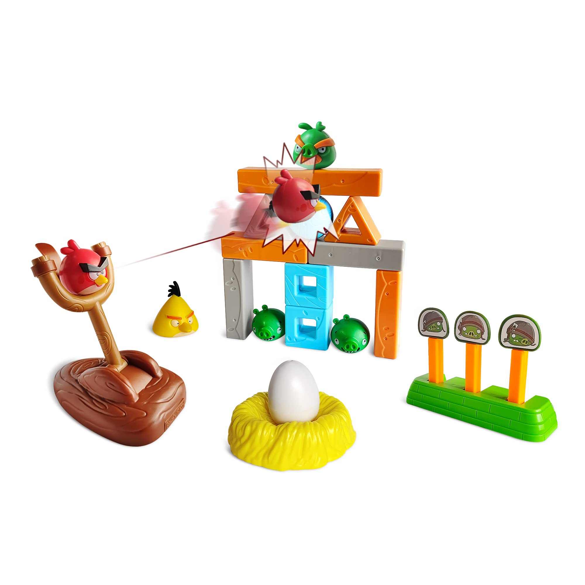 ROLOSO Newly Licensed Angry Birds Toys Playsets Build N’ Launch Construction Brick Assembly Building Blocks Sets Pig City Strike 2 Takedown Space Planet Game Catapult Slingshot Gift Box 20pcs