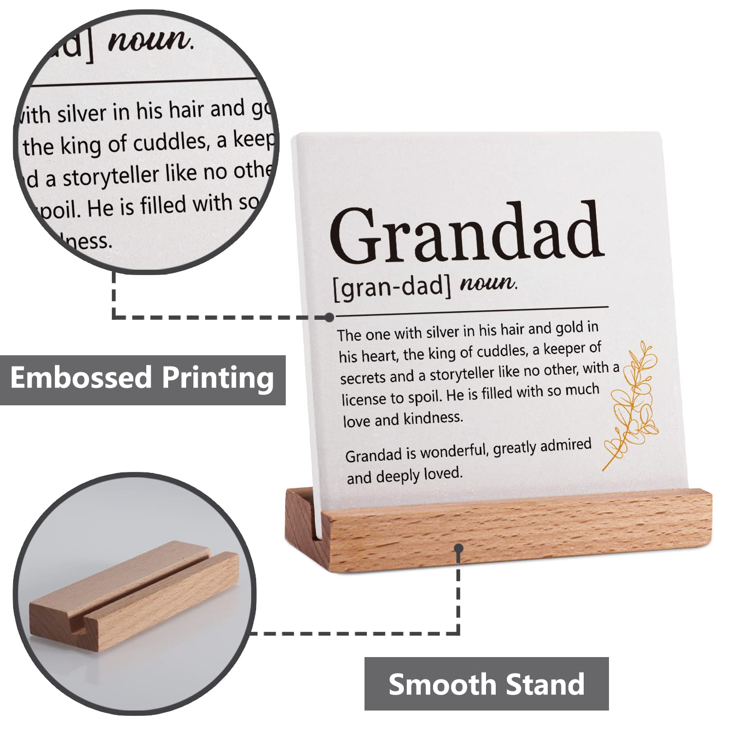 Grandad Definition Gifts from Grandchildren, Father's Day Gifts for Grandpa, Best Grandpa Ever Gift Ideas, Grandfather Gifts for Men, Grandpa Birthday Gifts from Grandson Granddaughter