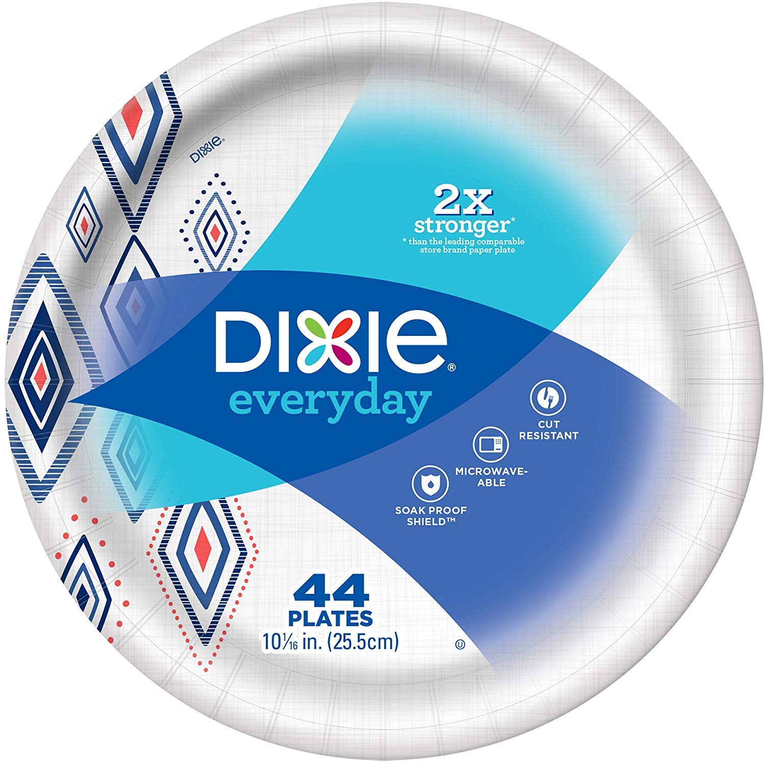 Dixie Large Paper Plates, 10 Inch, 220 Count, 2X Stronger*, Microwave-Safe, Soak-Proof, Cut Resistant, Disposable Plates For Everyday Breakfast, Lunch, & Dinner Meals