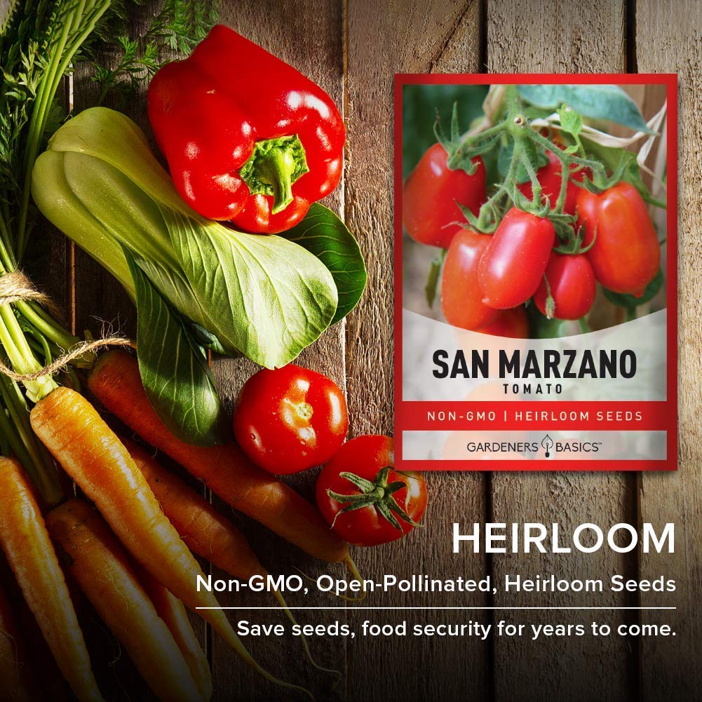 Gardeners Basics, San Marzano Tomato Seeds for Planting Heirloom Non-GMO Seeds for Home Garden Vegetables Makes a Great Gift for Gardening