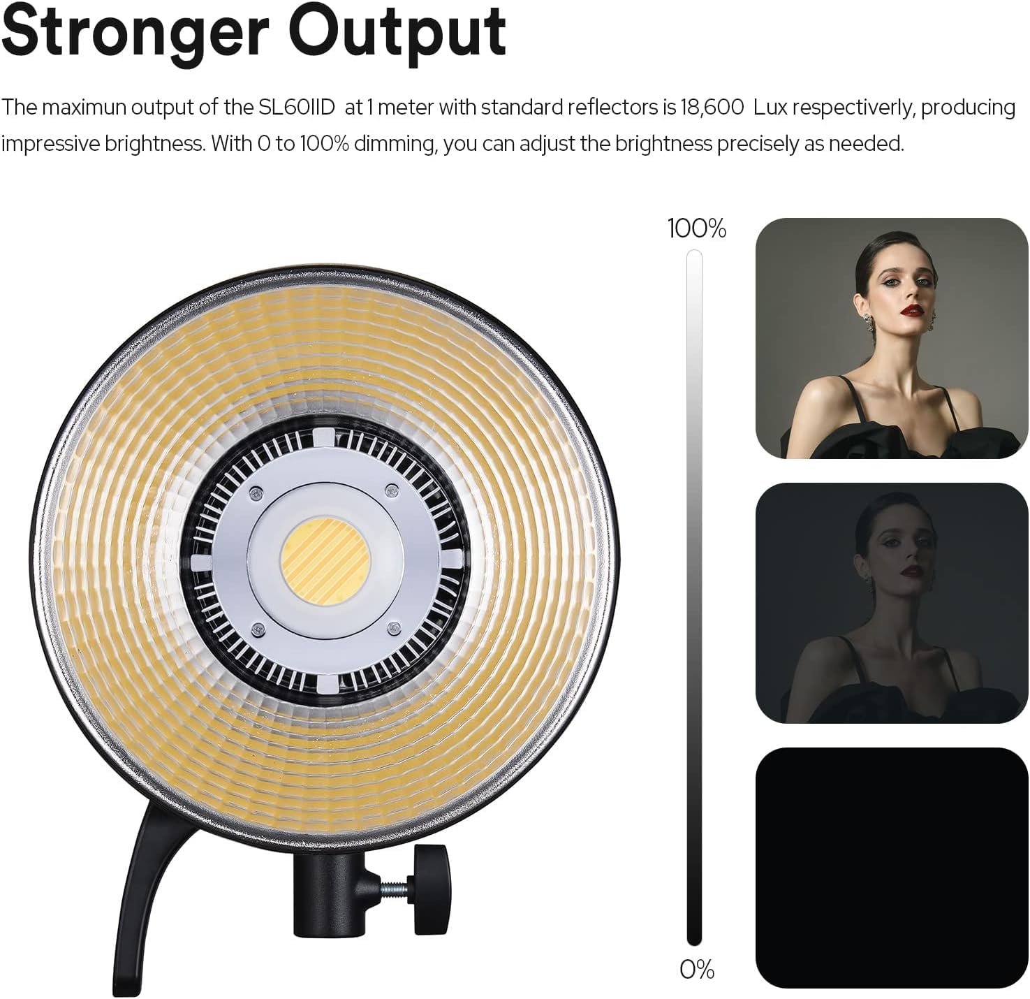 Godox SL60IID 70W LED Video Light, 18600Lux@1M 5600K COB LED Continuous Light, Bluetooth App&2.4G Wireless Remote Control 8 Built-in Fx Effects, TLCI/CRI 97+/96+Bowens Mount Studio Light