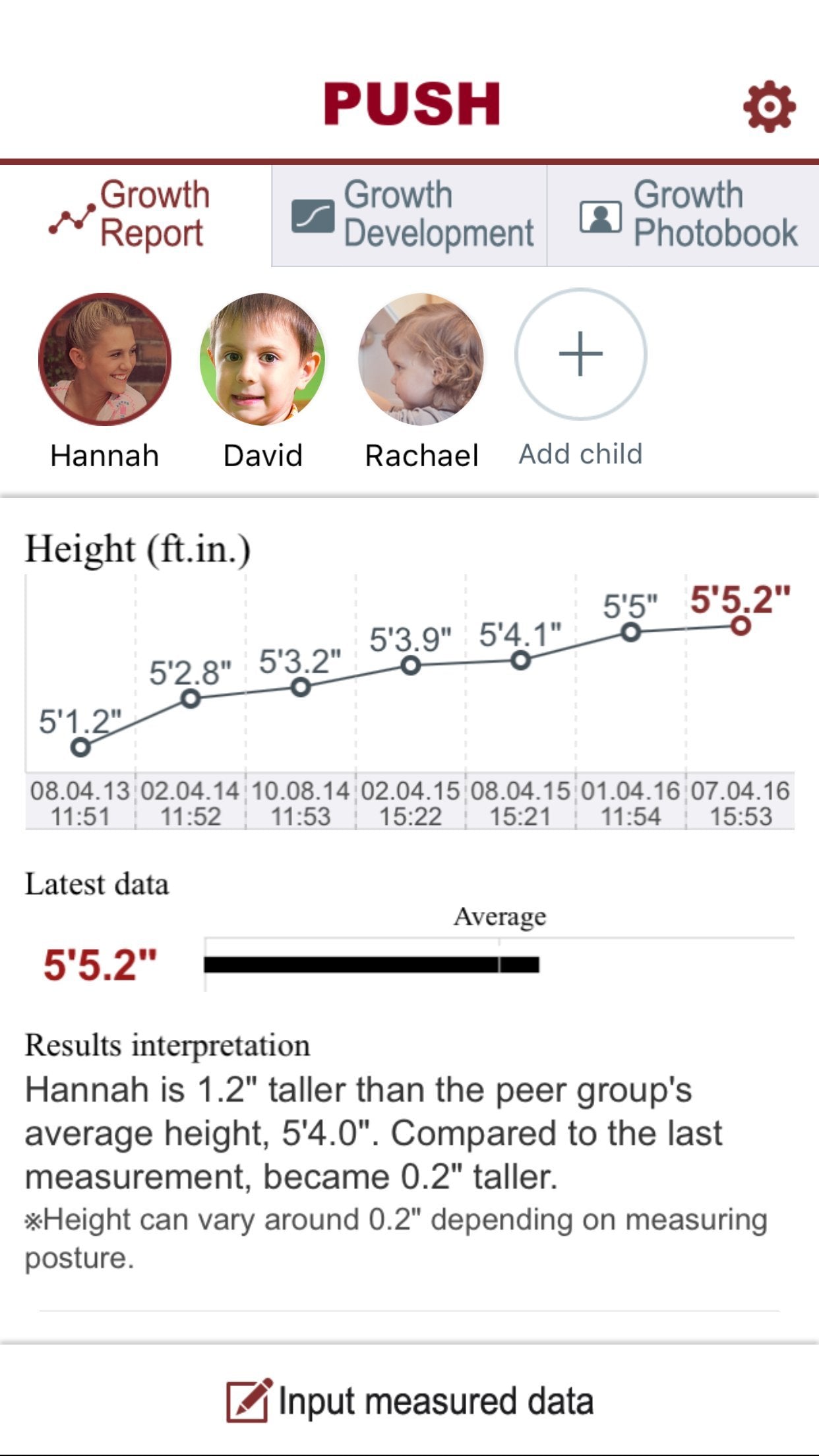 InBody Push Portable Ultrasound Stadiometer - Height Measuring Device for Children and Adults, Track Height Measurement, Room Temperature, and Humidity