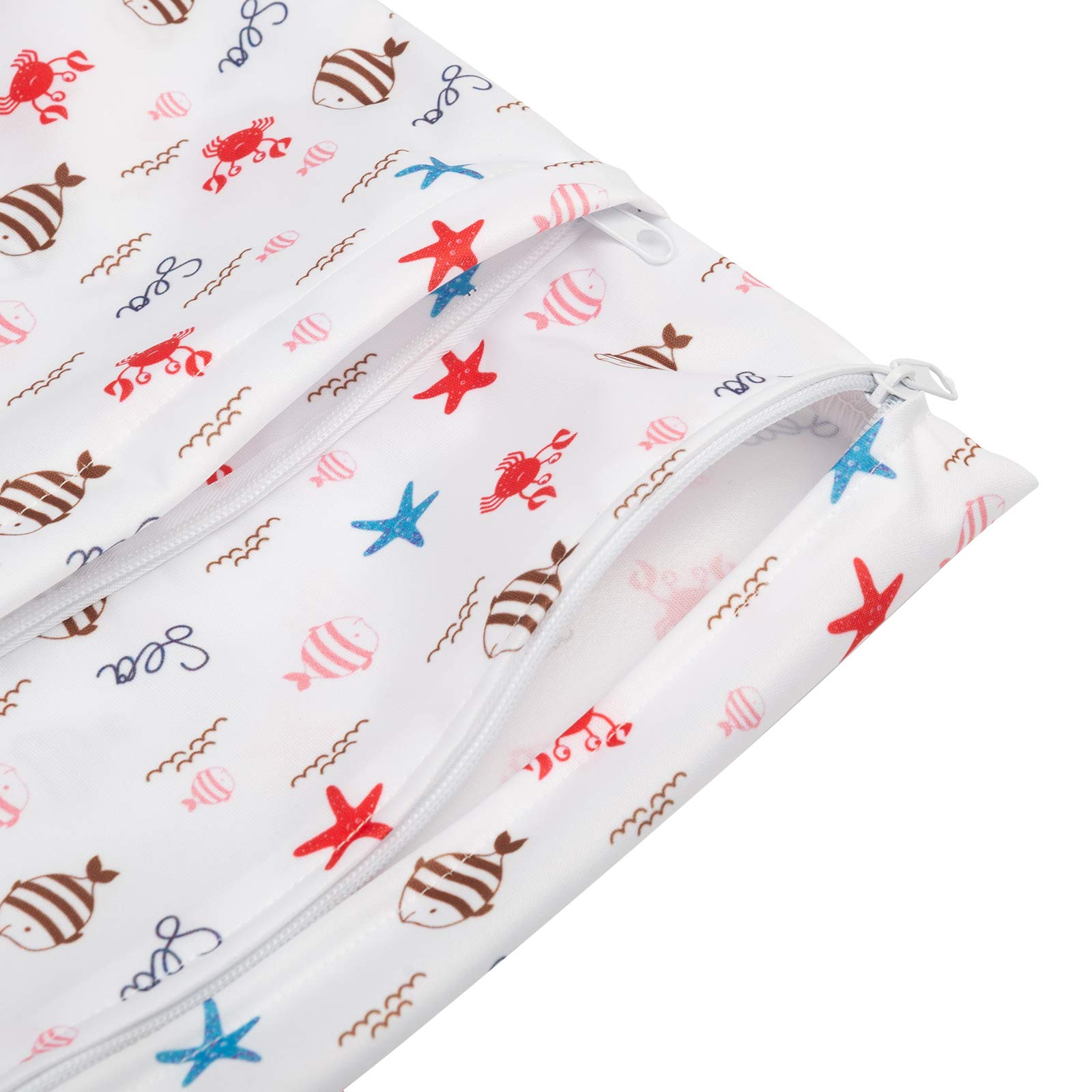 ALVA ALVABABY 2pcs Cloth Diaper Wet Dry Bags Waterproof Reusable with Two Zippered Pockets Travel Beach Pool Daycare Soiled Baby Items Yoga Gym Bag for Swimsuits or Wet Clothes LX-YK6163