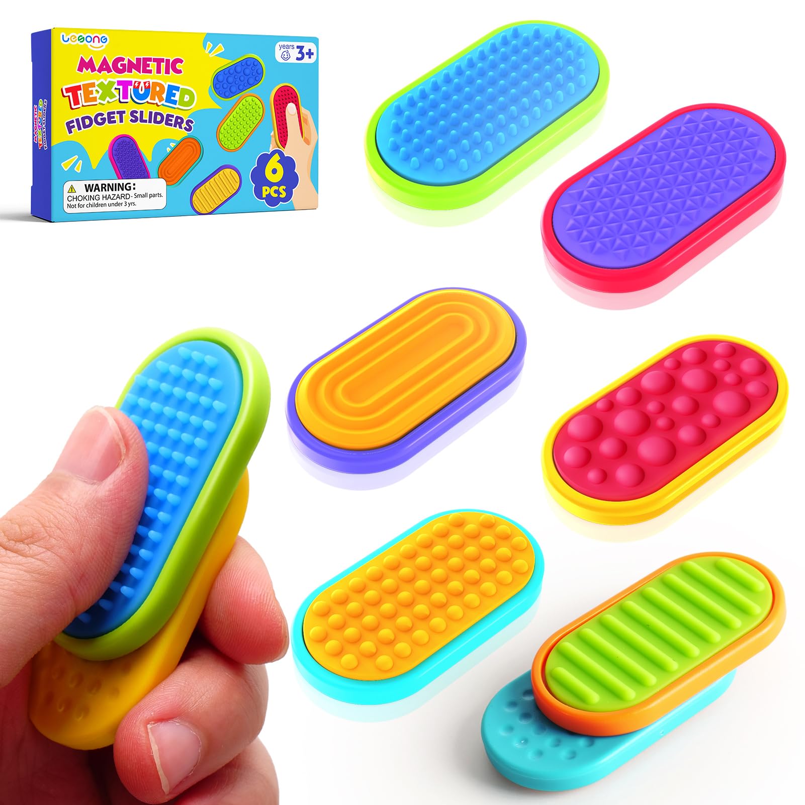 Sensory Fidget Magnet Toys for Kids: Silicone Magnetic Sliders Stress Fidgets for Autism, Stress Small Fidget Toys for Adults Office Desk / Travel Classroom Must Haves, Easter Gifts for Kids