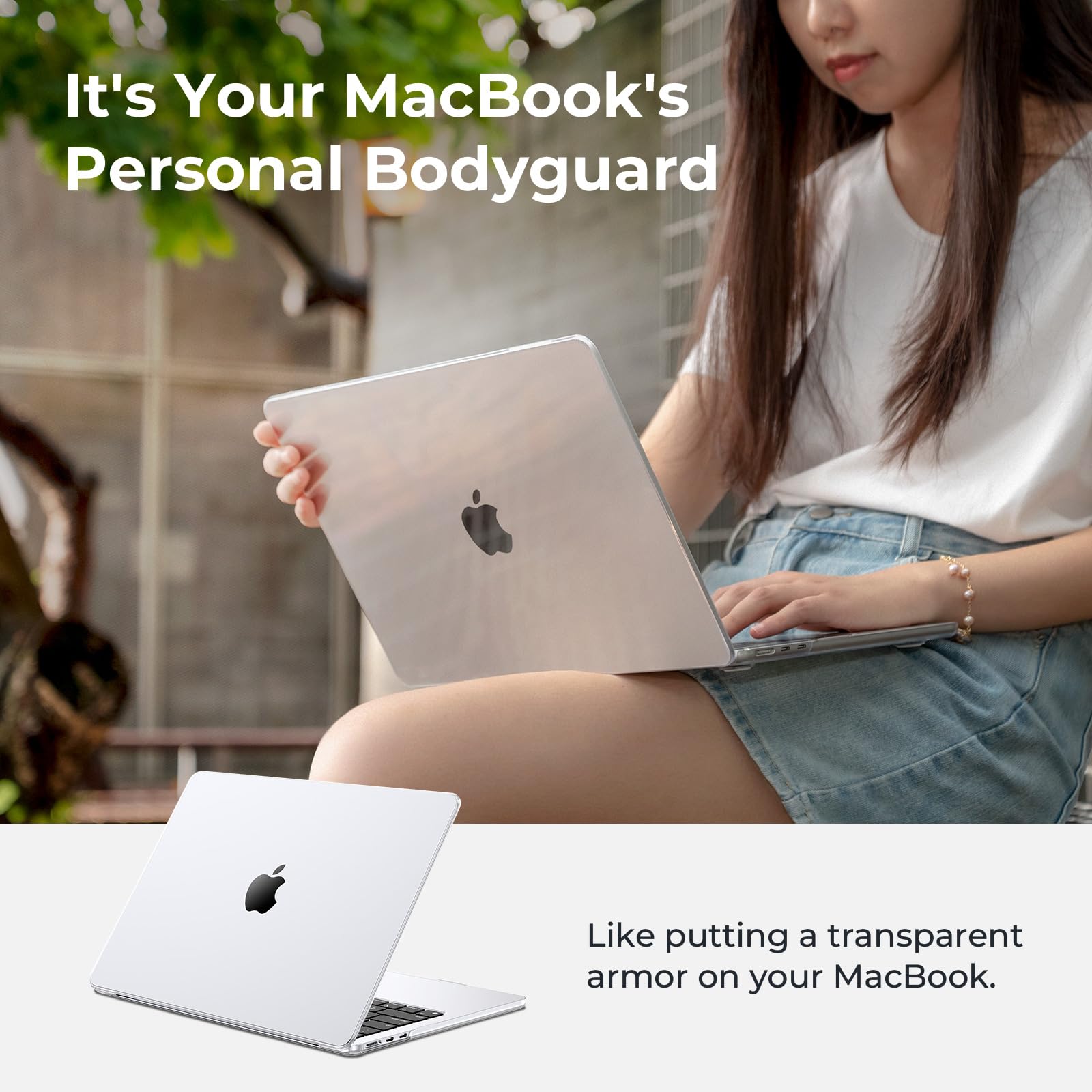 EooCoo Case Compatible with MacBook Air 13 inch M5 2026-2022 M4 M3 M2 A3449 A3240 A3113 A2681, Crystal Hard Shell Scratch Resistant Protective Cover Compatible for MacBook Air 13.6 inch Case, Clear