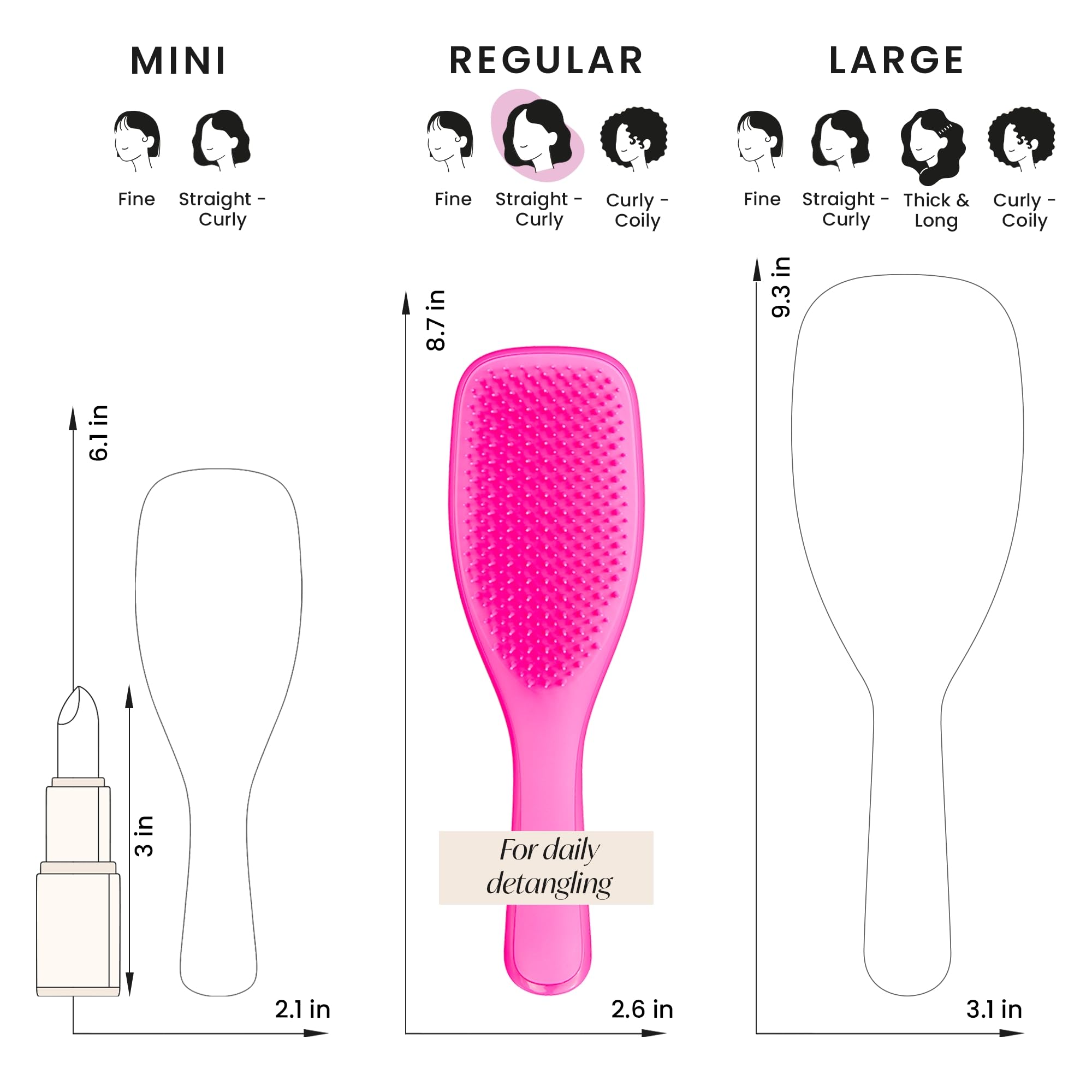 Tangle Teezer Ultimate Detangler Brush for Wet & Dry Hair, Eliminates Knots & Reduces Breakage for All Hair Types, Runway Pink