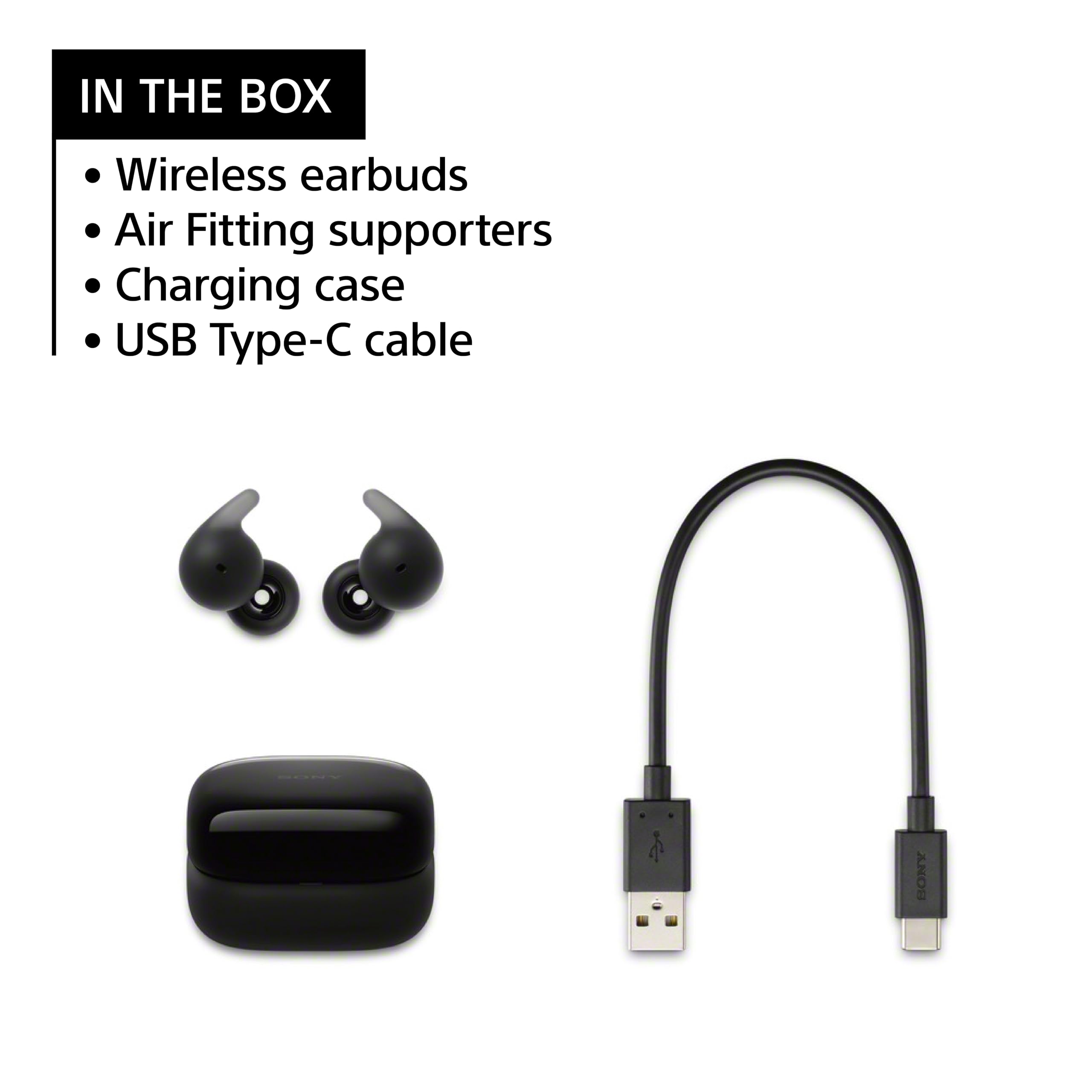 Sony LinkBuds Open Truly Wireless Earbud Headphones with an Open-Ring Design for Ambient Sounds and Newly Developed Air Fitting Supporters, White