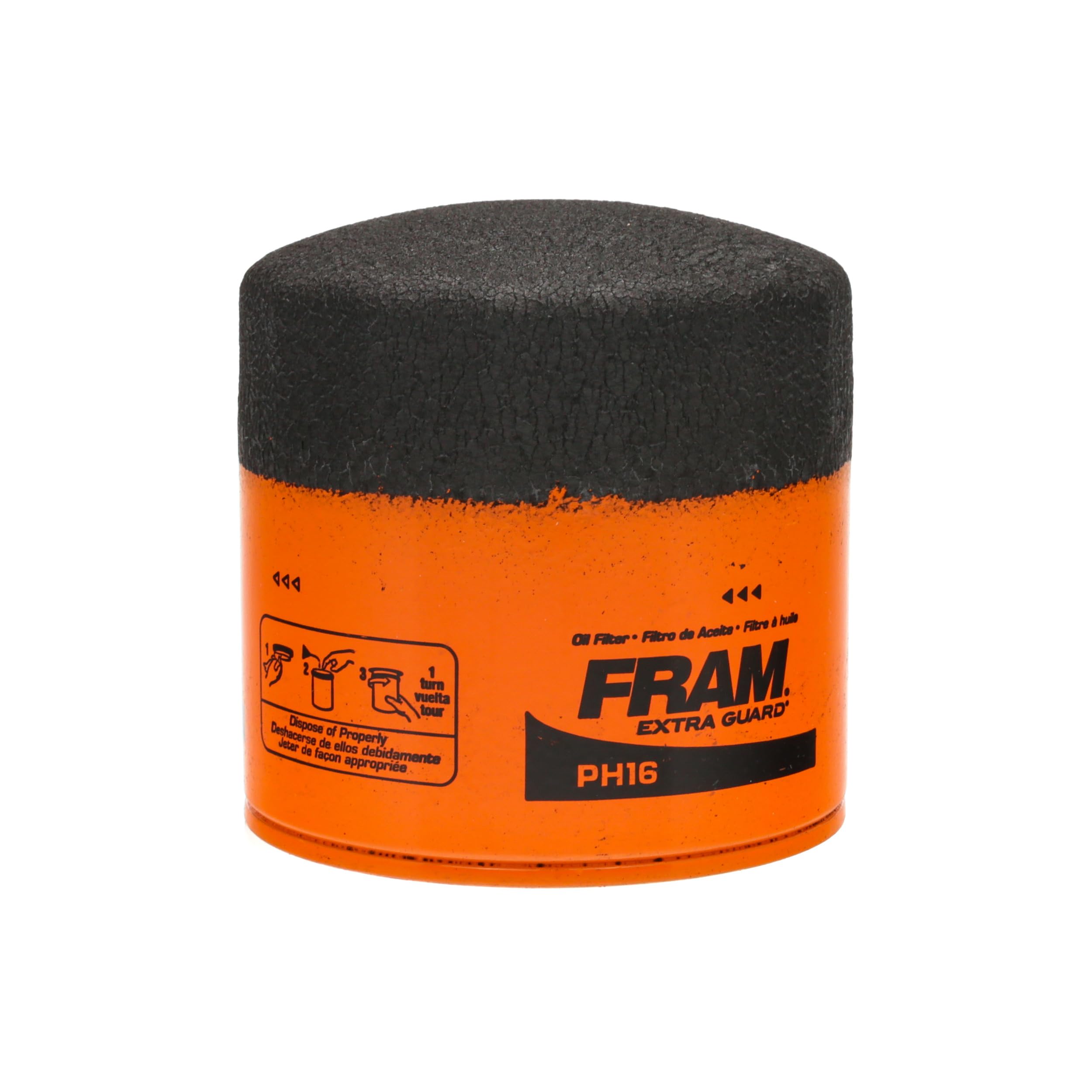 FRAM Extra Guard PH16, 10K Mile Change Automotive Replacement Interval Spin-On Engine Oil Filter for Select Vehicle Models