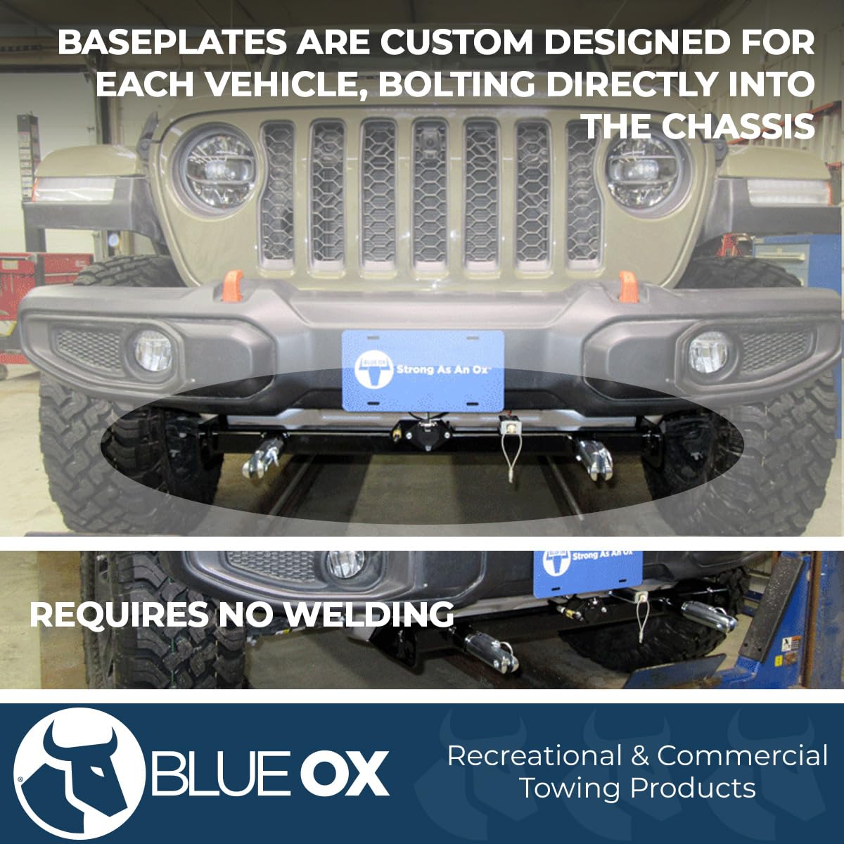 Blue Ox BX1145 Basepate for Jeep Gladiator, Black