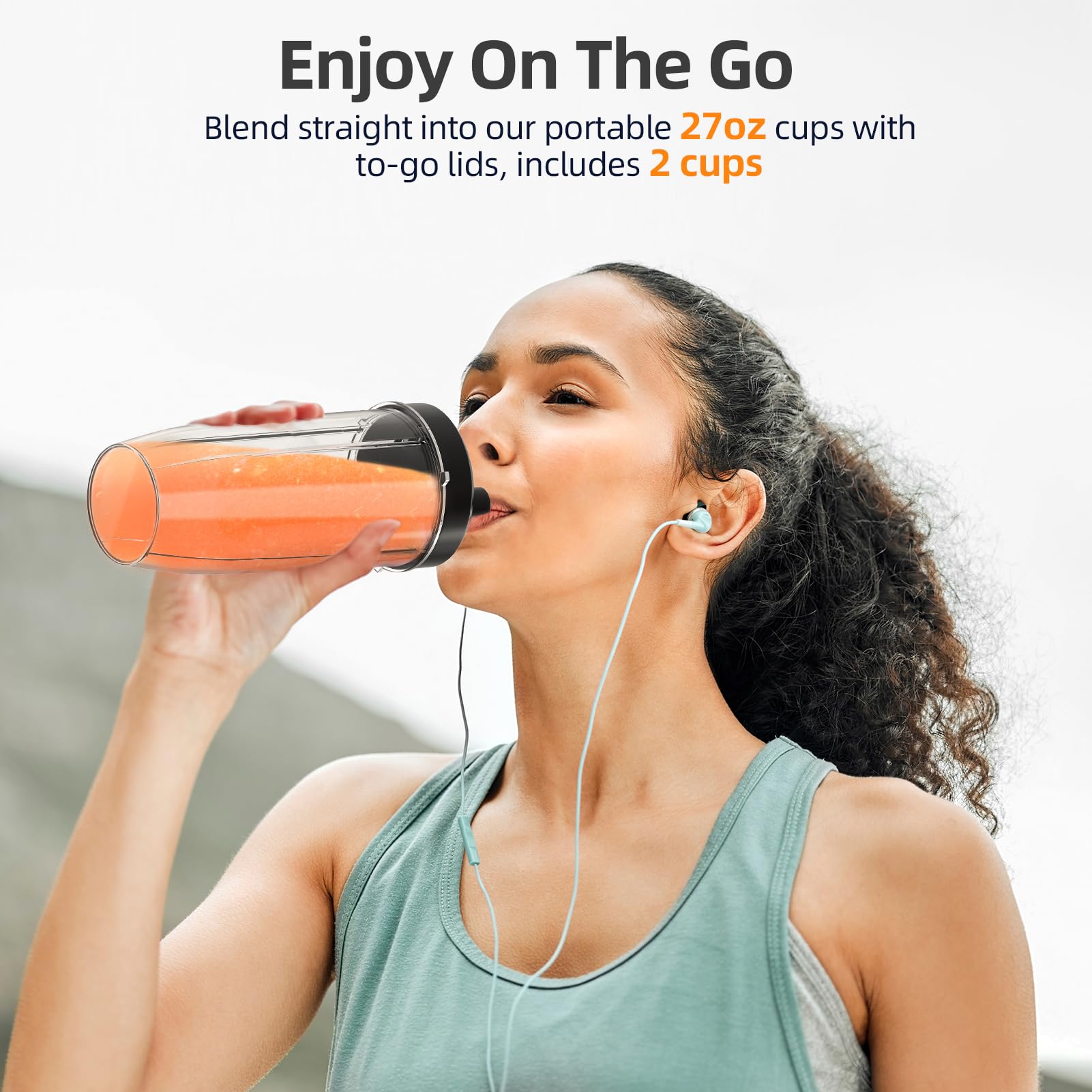 LAMPICK 1300W Smoothie Blender Bundle 1100W Blender and Grinder Combo for Kitchen